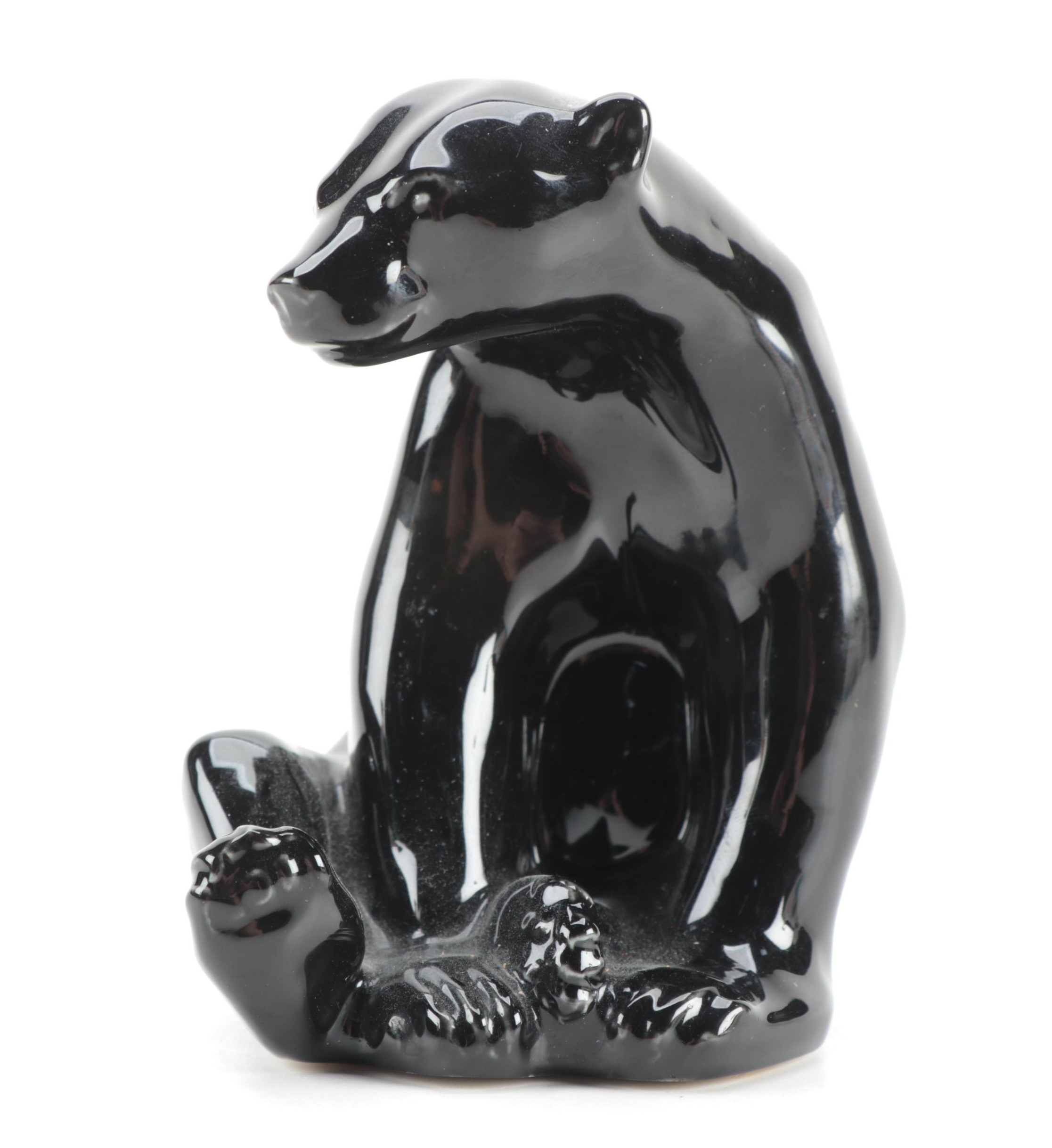 Rookwood Pottery "Honey Bear" Glazed Ceramic Figurine After Louise Abel, 1991