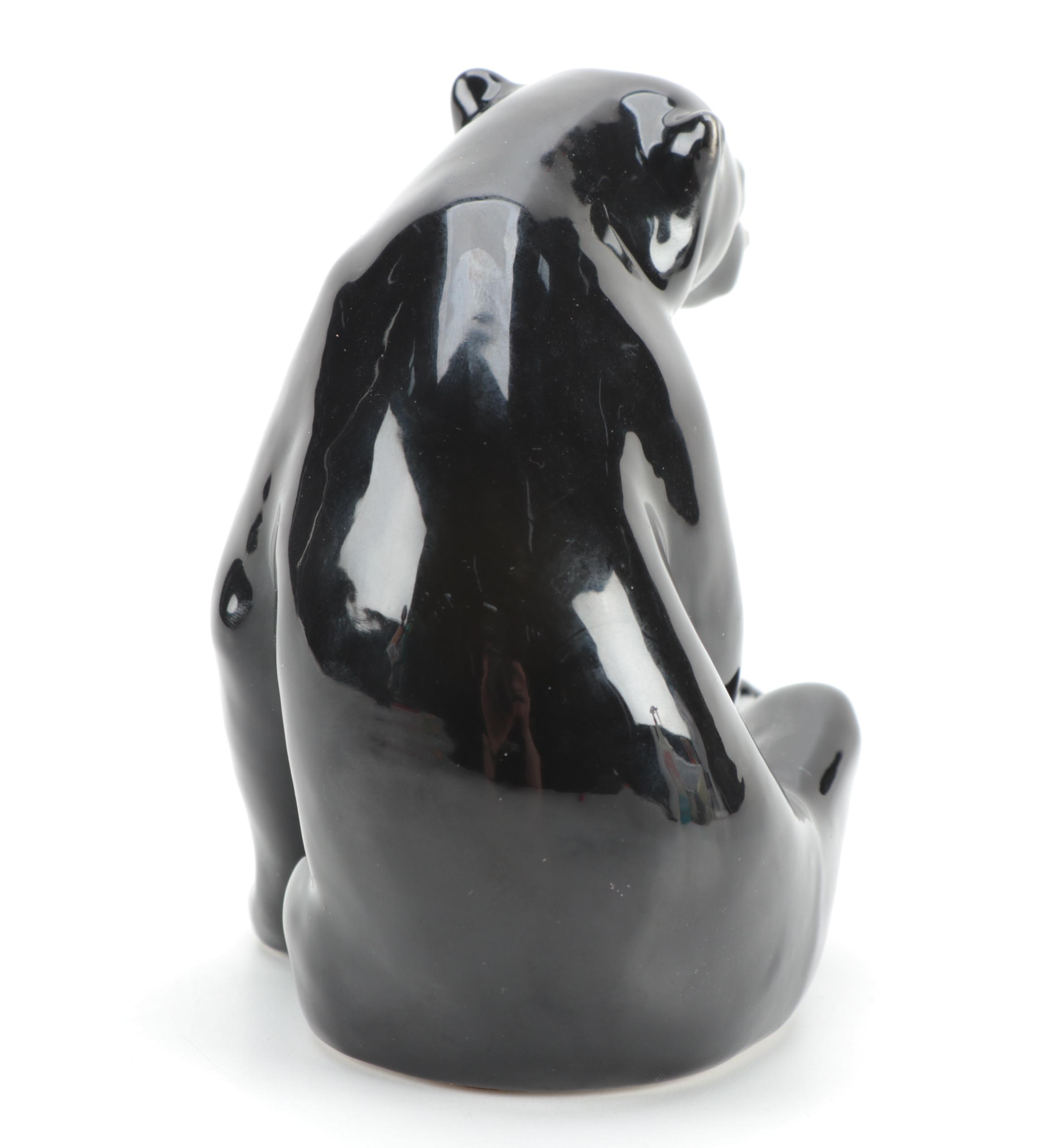 Rookwood Pottery "Honey Bear" Glazed Ceramic Figurine After Louise Abel, 1991