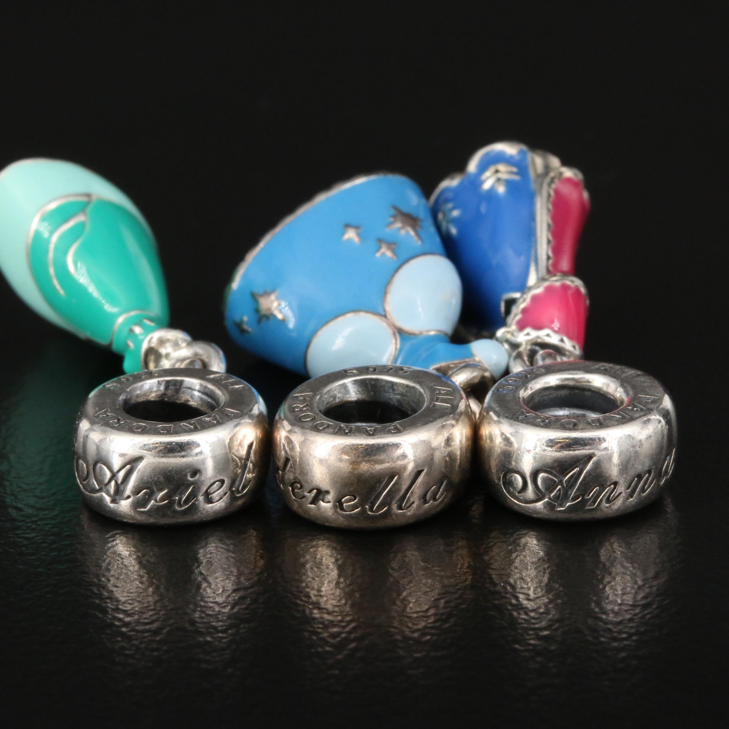 Pandora Disney Charms Featuring Minnie Mouse and Princess Dresses