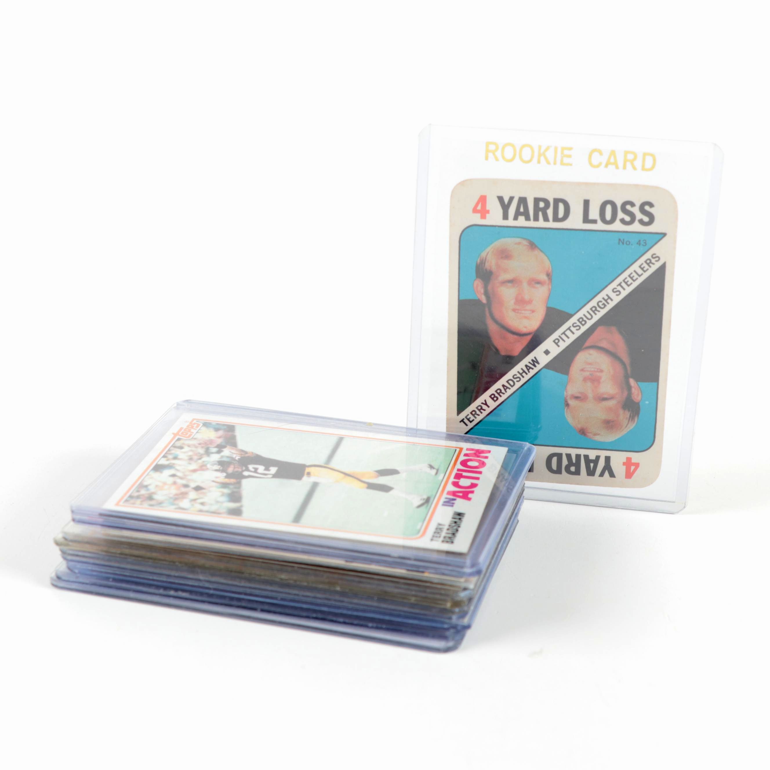 1970s-1980s Terry Bradshaw Steelers NFL Football Cards with Rookie