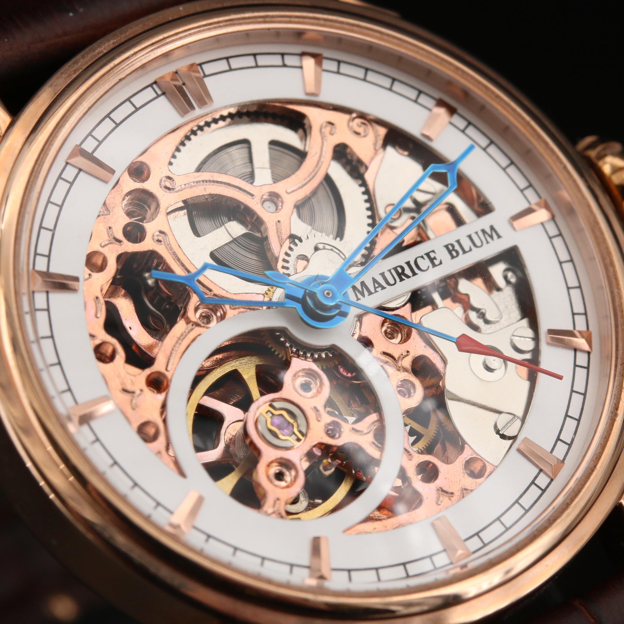 Maurice Blum Skeletal Dial Watch