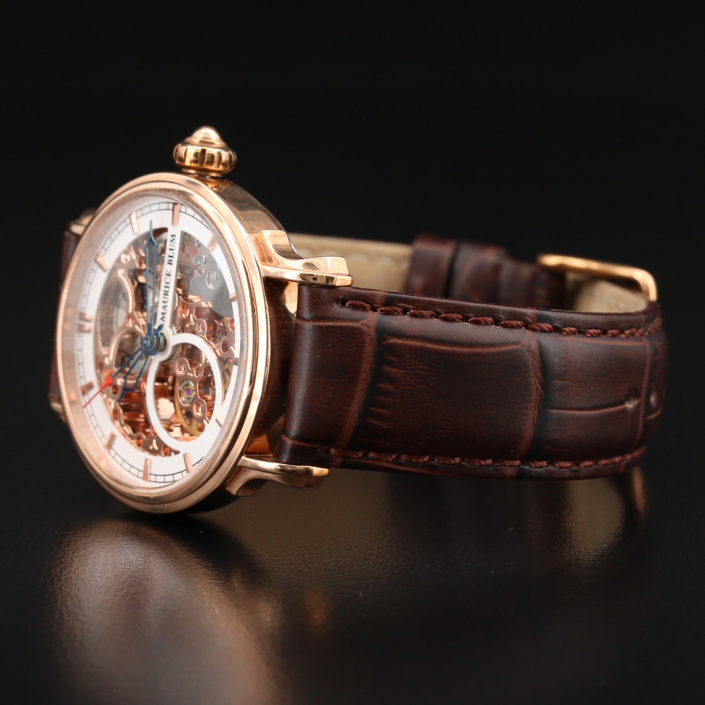 Maurice Blum Skeletal Dial Watch