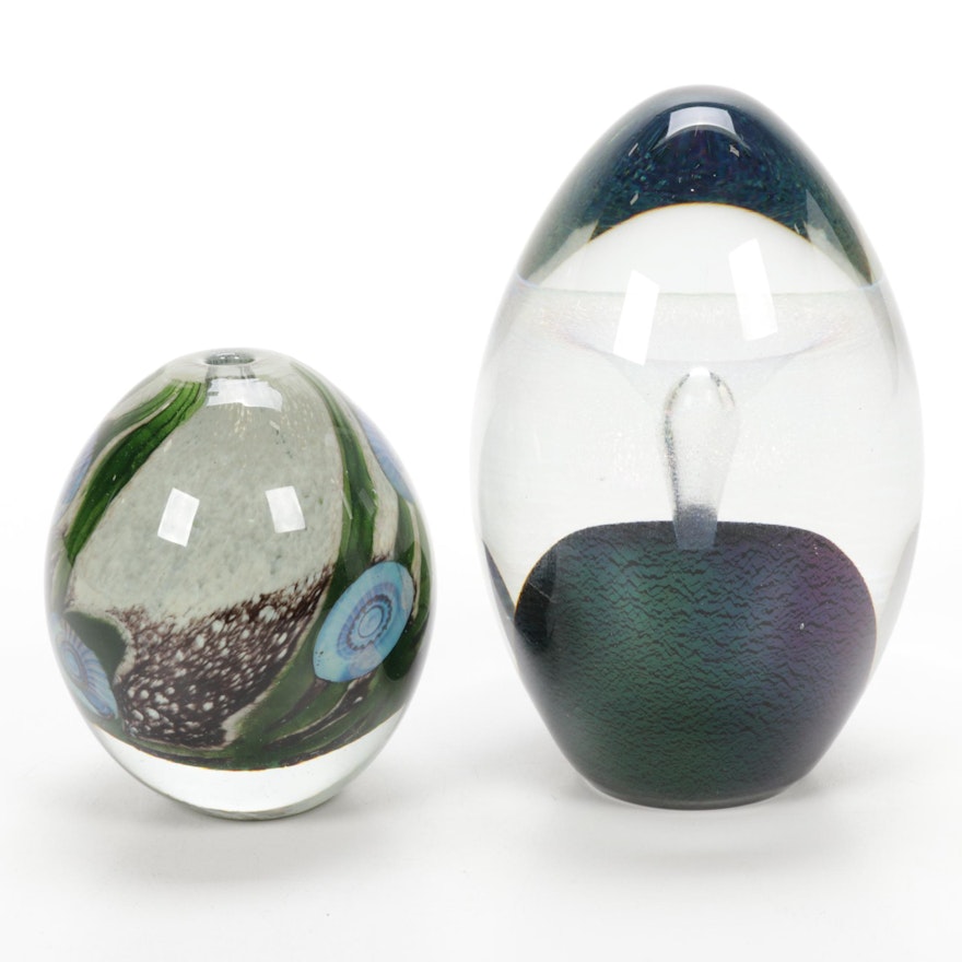 Robert Eickholt Handblown Art Glass Paperweights