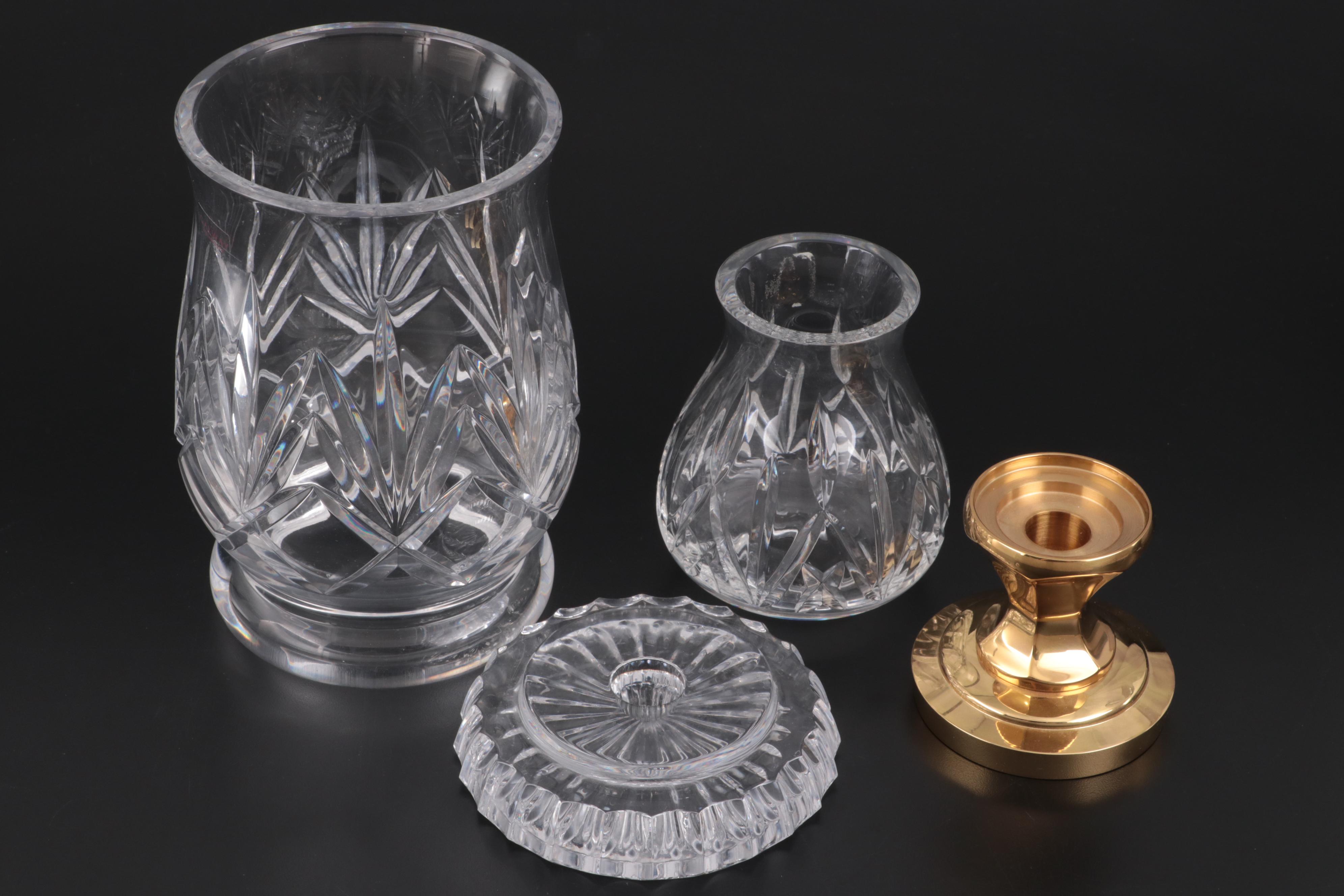 Waterford and Galway Crystal Hurricane Candlesticks