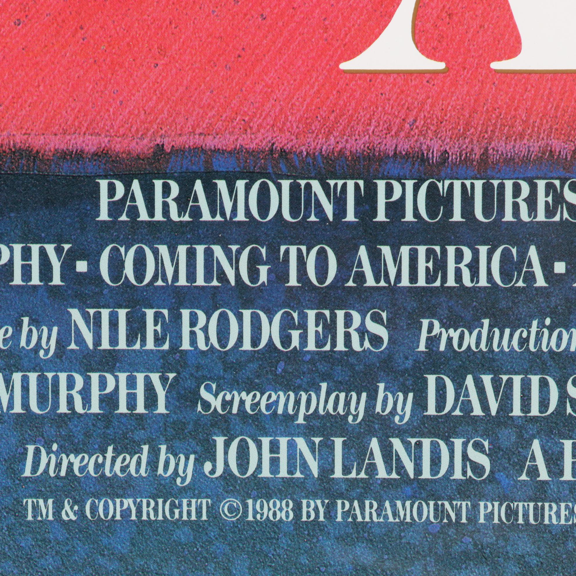 "Coming to America" Theatrical Release Movie Poster, 1988