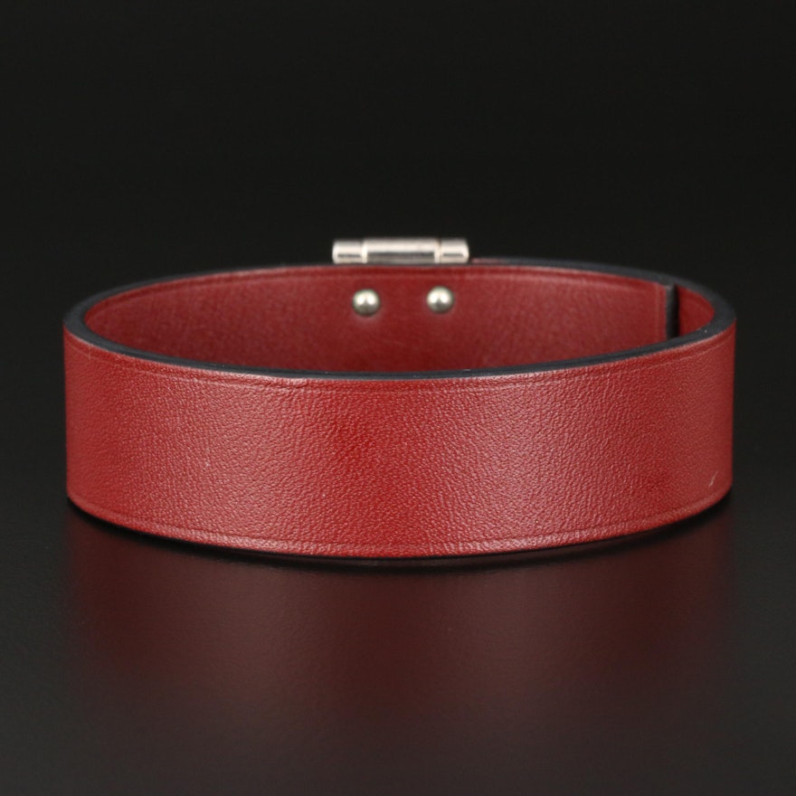 Hermès "Depeche Box" Leather Bracelet
