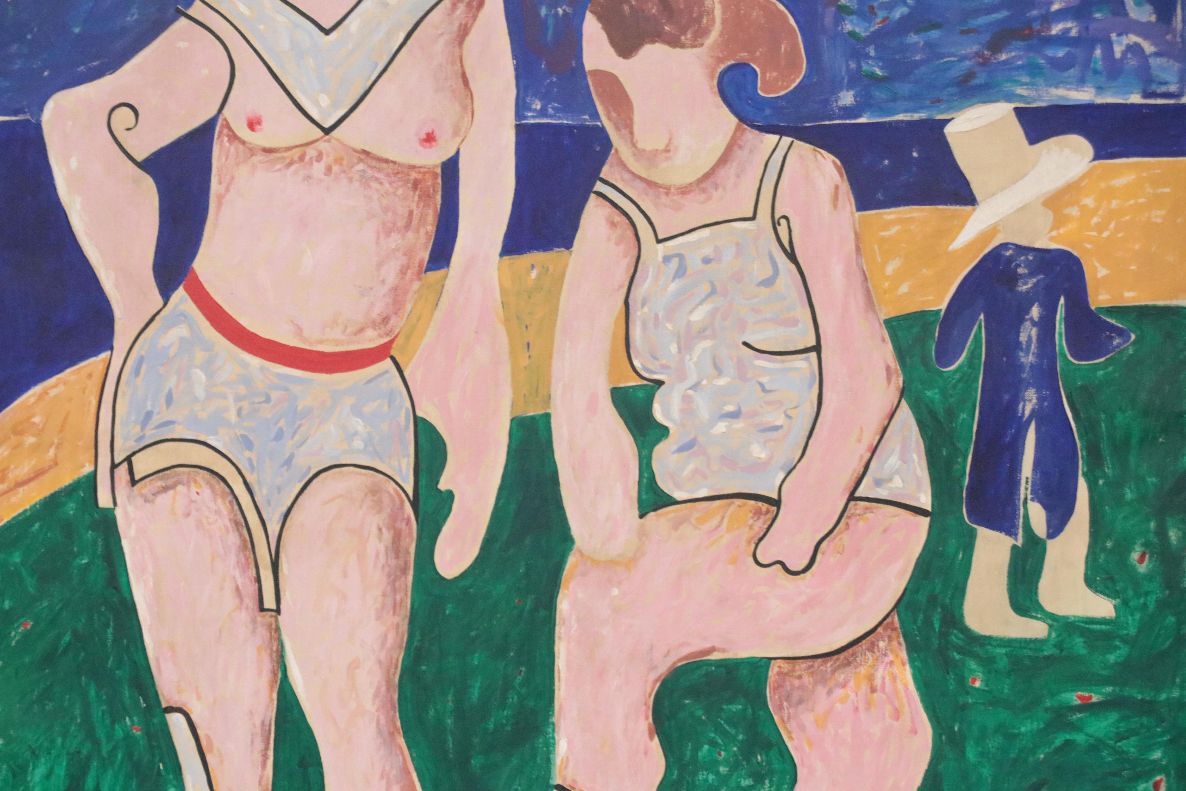 Eduardo Oliva Figurative Oil Painting "Barcelona," Late 20th Century