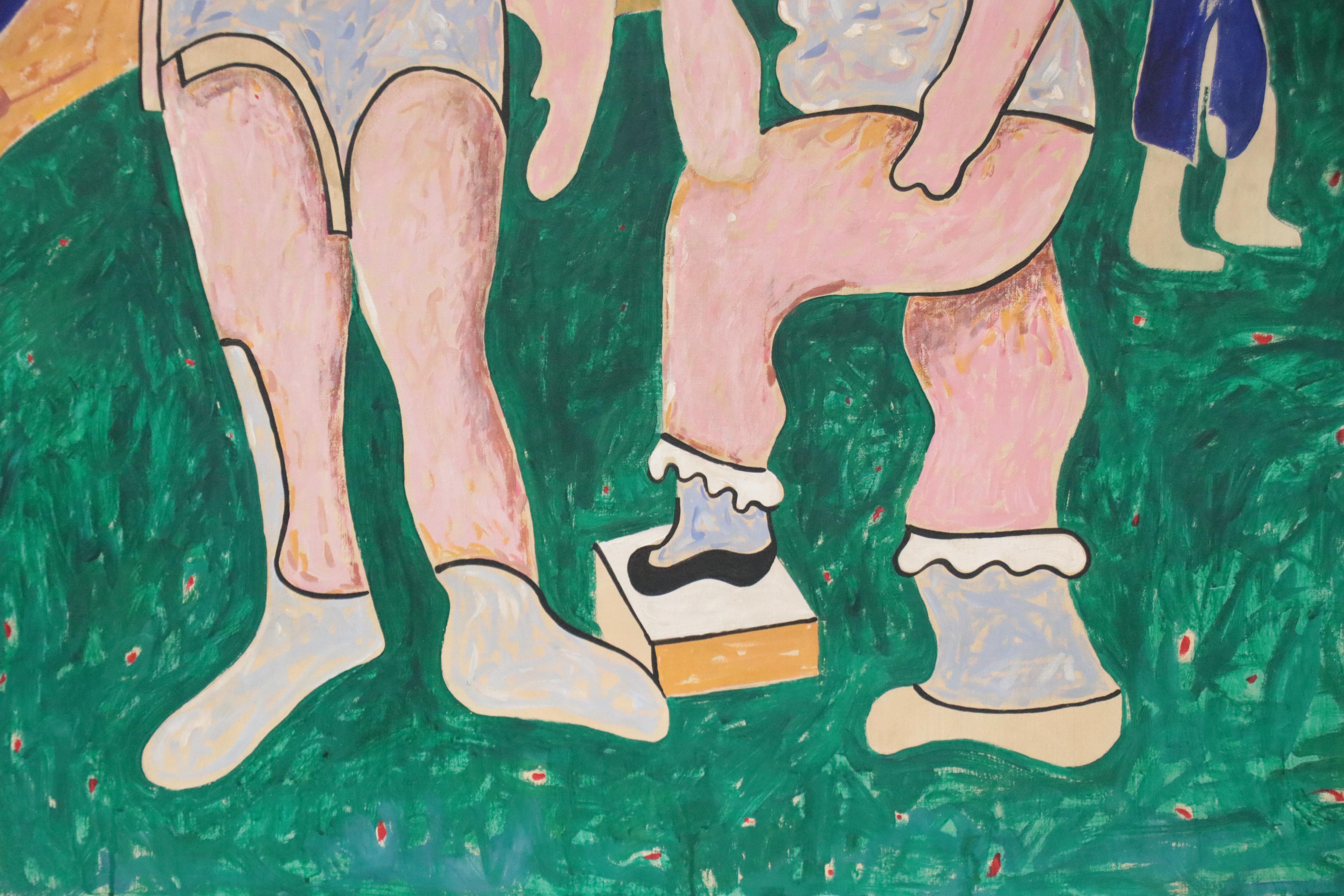 Eduardo Oliva Figurative Oil Painting "Barcelona," Late 20th Century