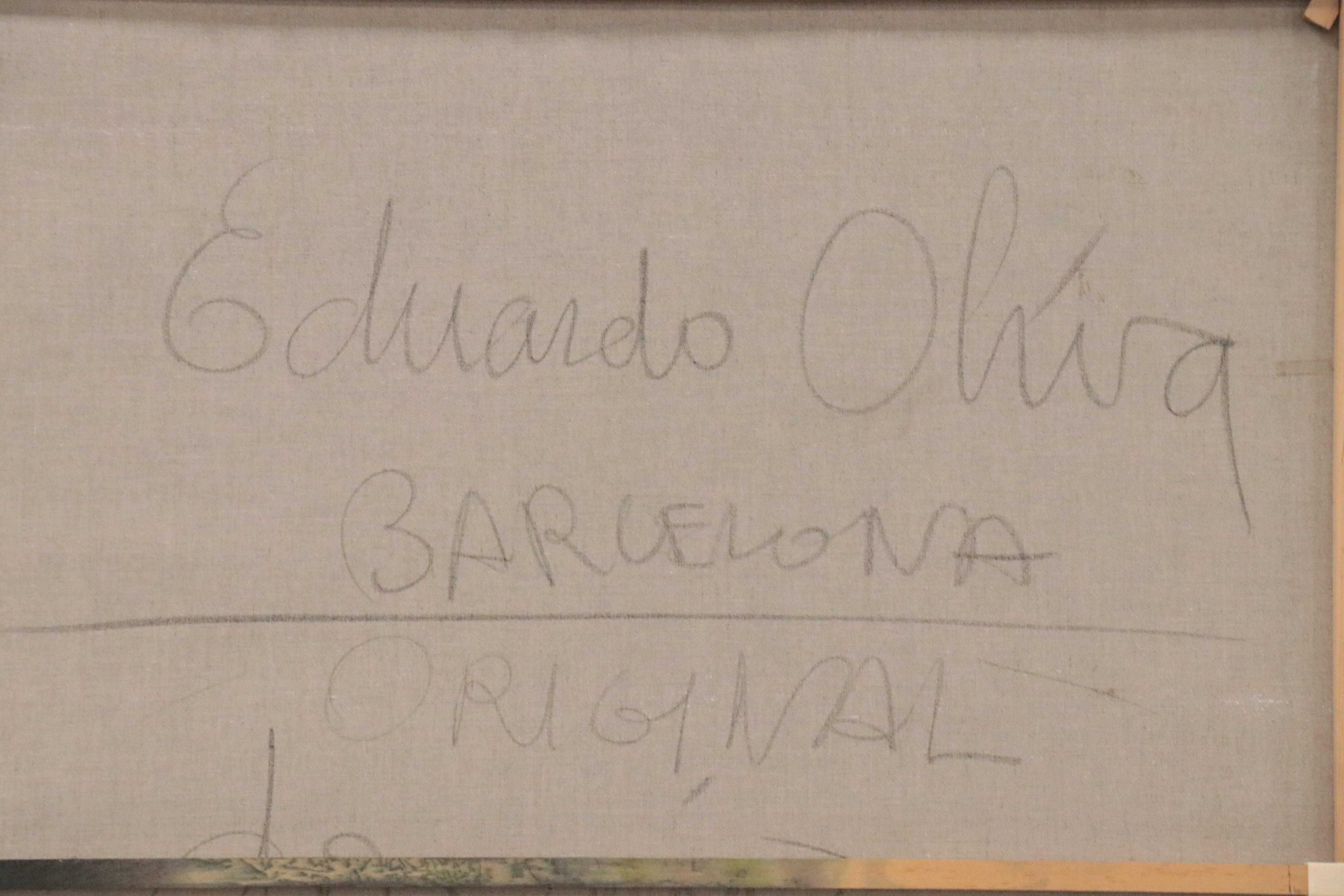 Eduardo Oliva Figurative Oil Painting "Barcelona," Late 20th Century