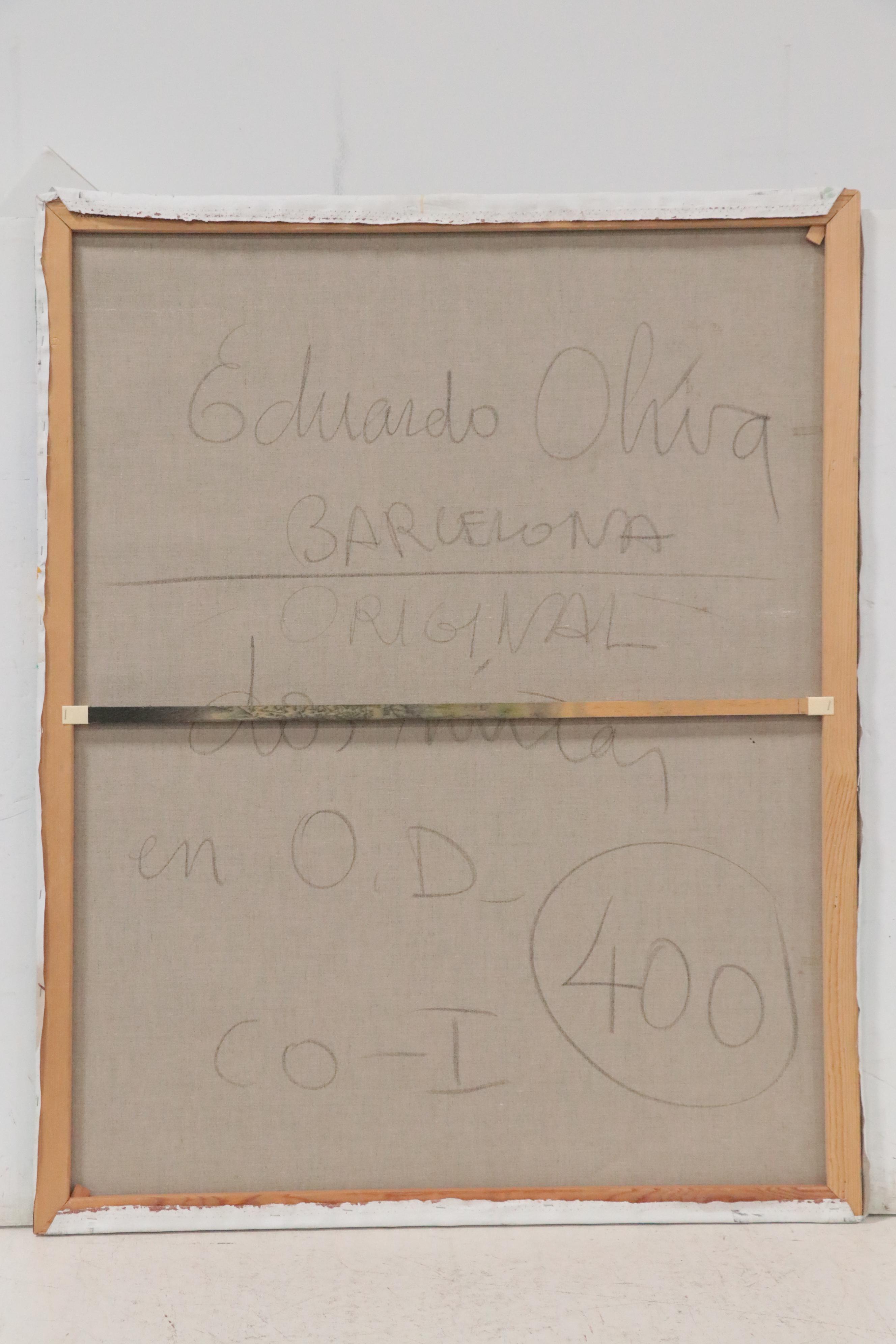 Eduardo Oliva Figurative Oil Painting "Barcelona," Late 20th Century