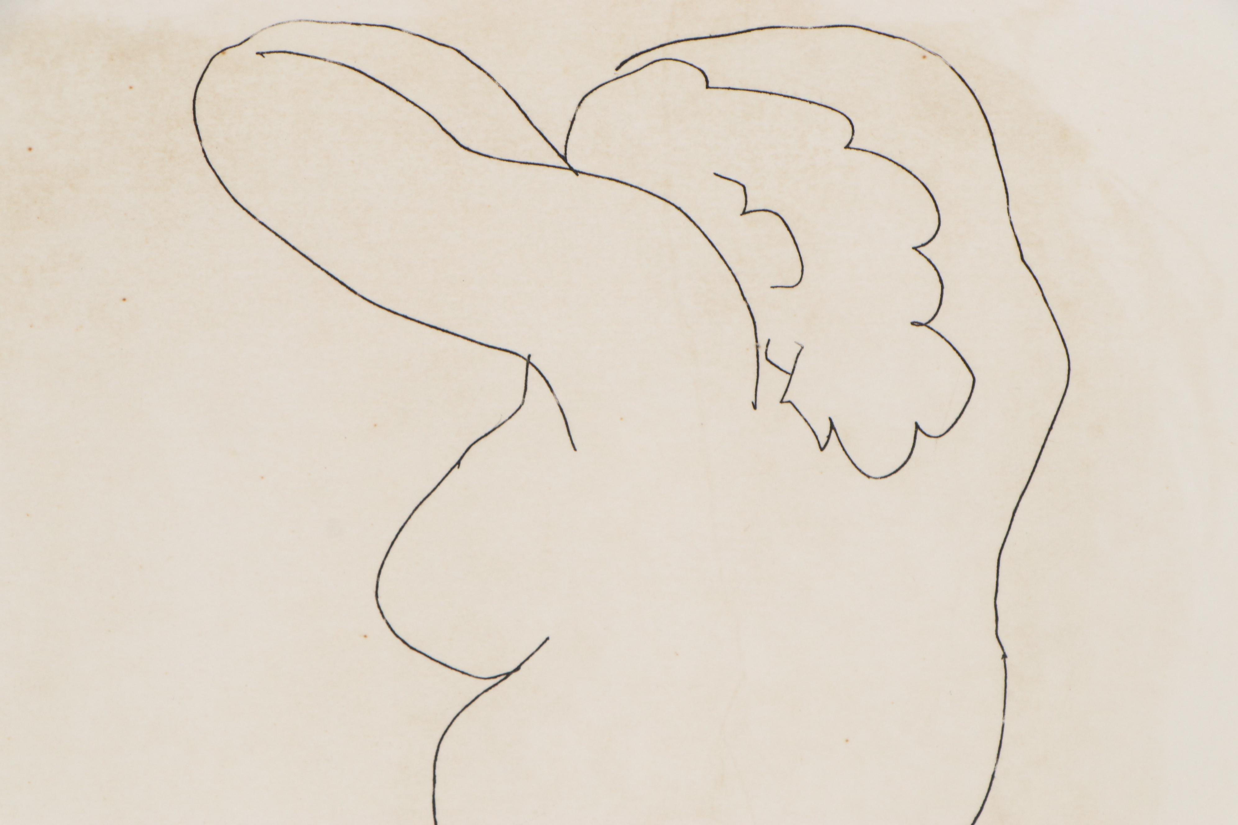 Restrike Etching after Pablo Picasso "Back of a Nude Woman (Femme nue de dos)"