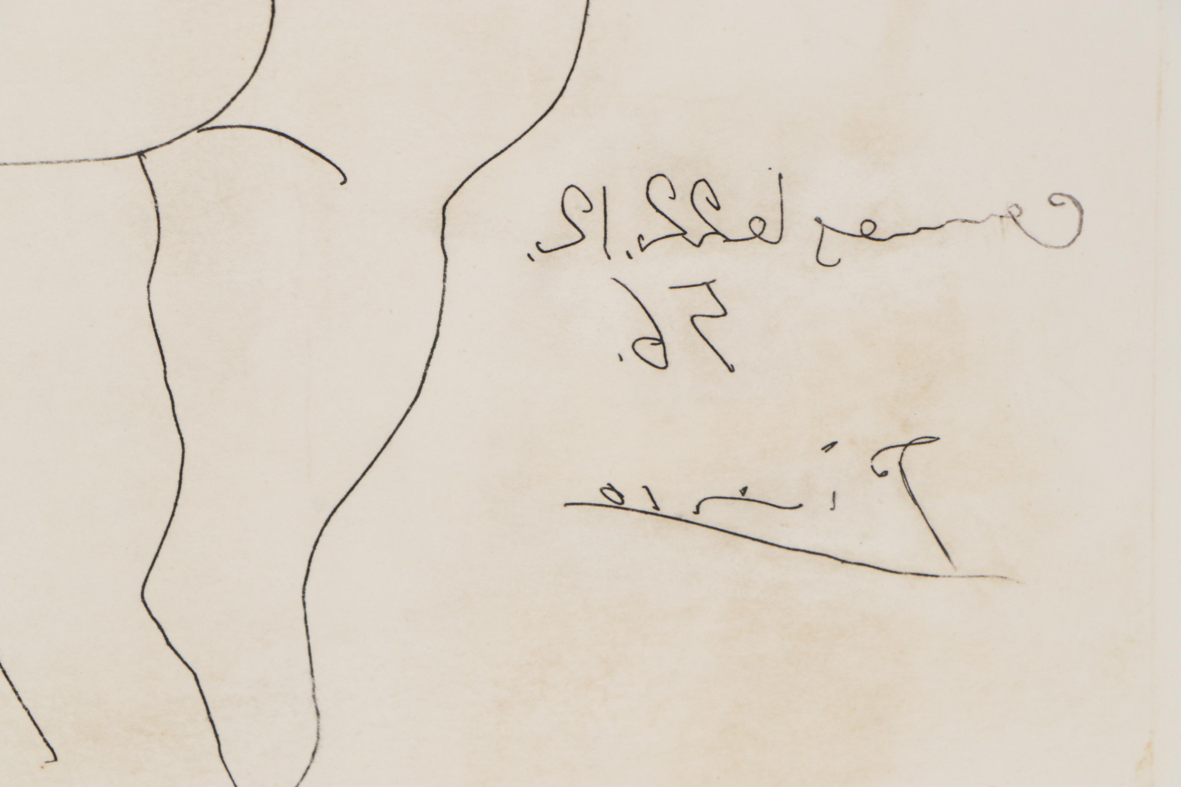 Restrike Etching after Pablo Picasso "Back of a Nude Woman (Femme nue de dos)"