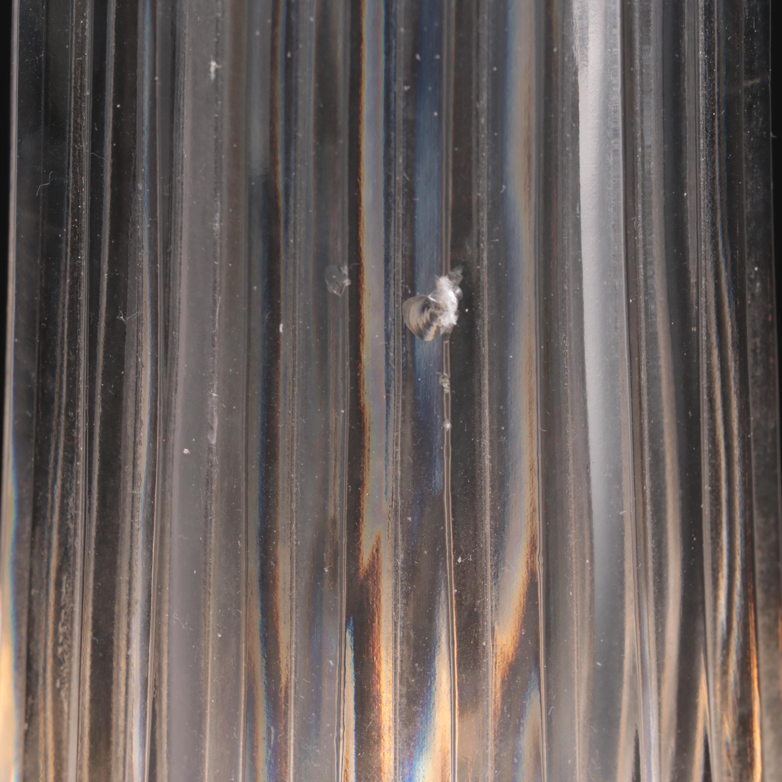 Waterford Crystal "Carina" Fluted Column Table Lamp with Pleated Shade