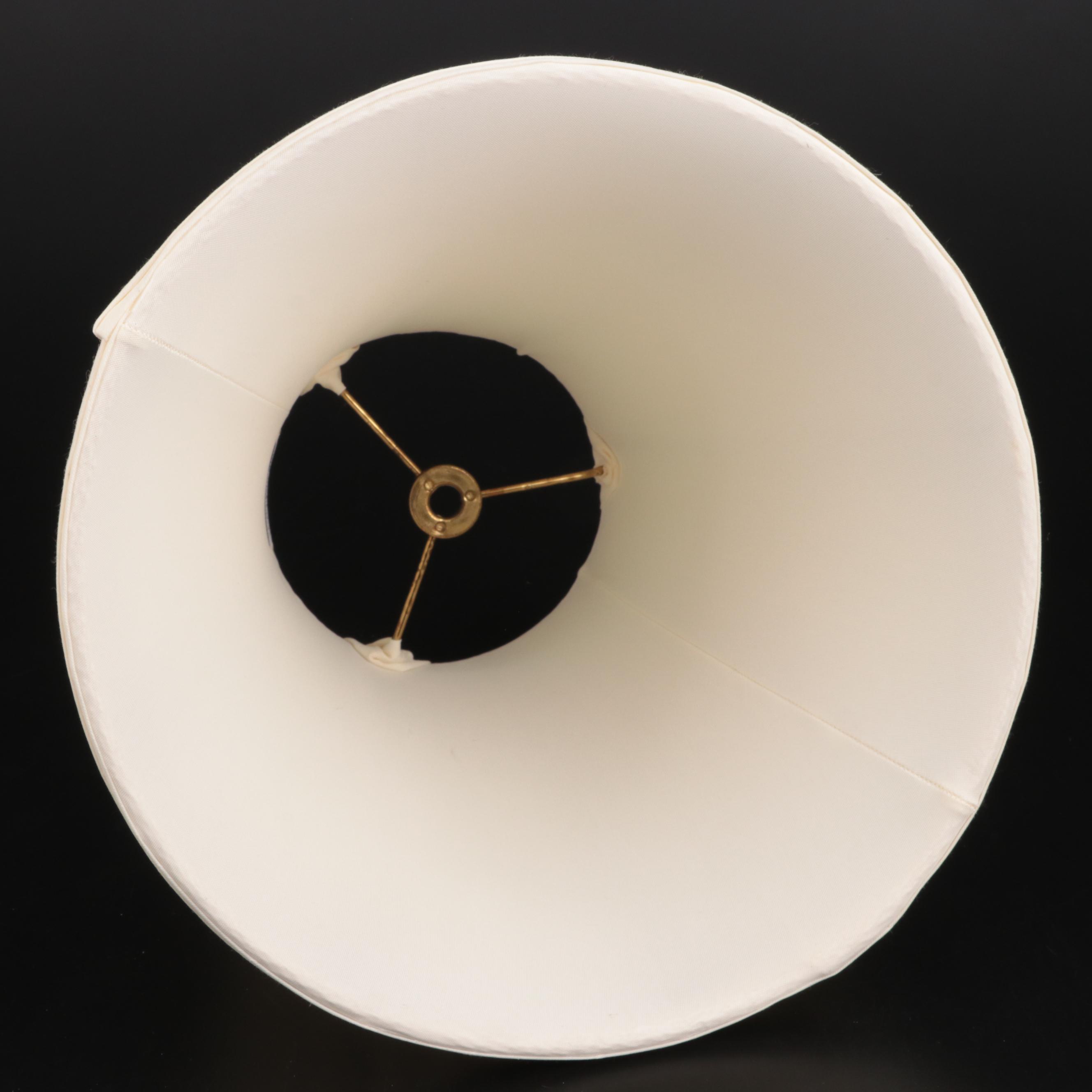 Waterford Crystal "Carina" Fluted Column Table Lamp with Pleated Shade