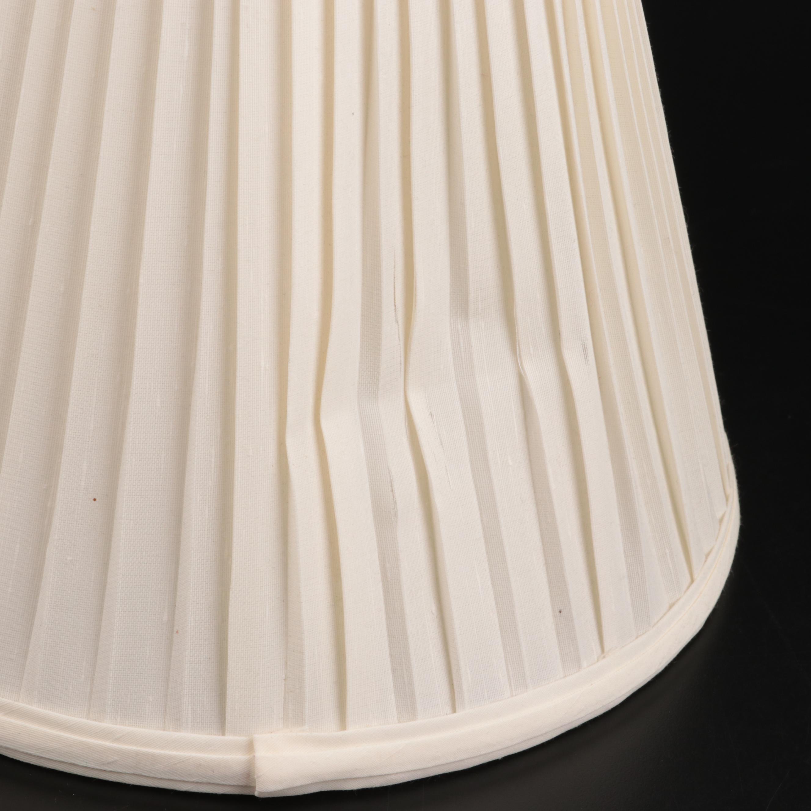 Waterford Crystal "Carina" Fluted Column Table Lamp with Pleated Shade