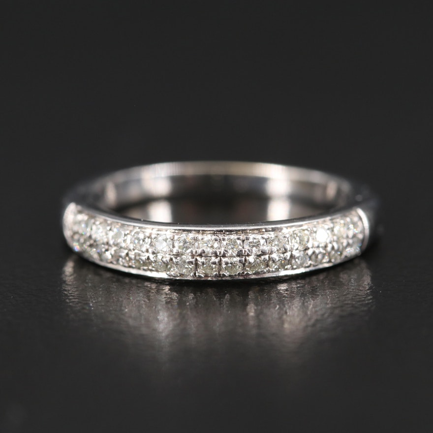 14K Diamond Double Row Band