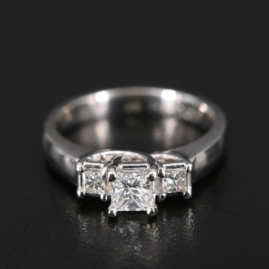 10K Diamond Three Stone Ring