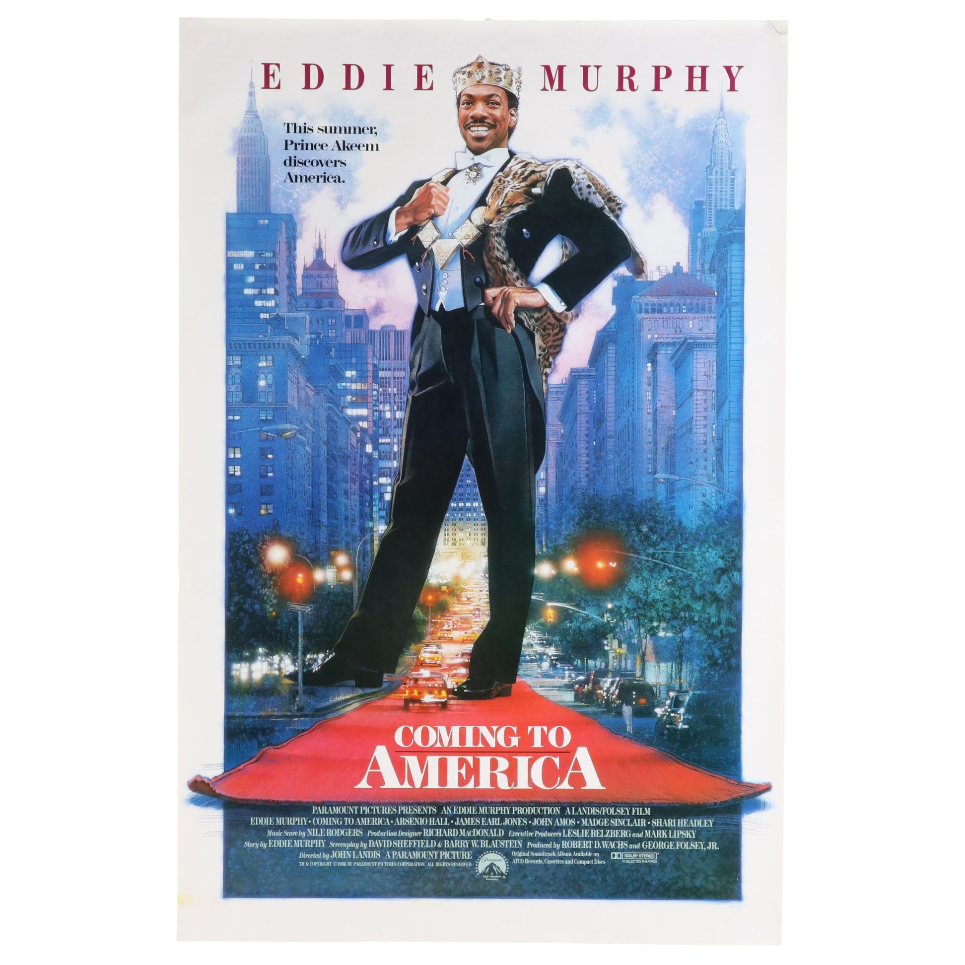 "Coming to America" Theatrical Release Movie Poster, 1988