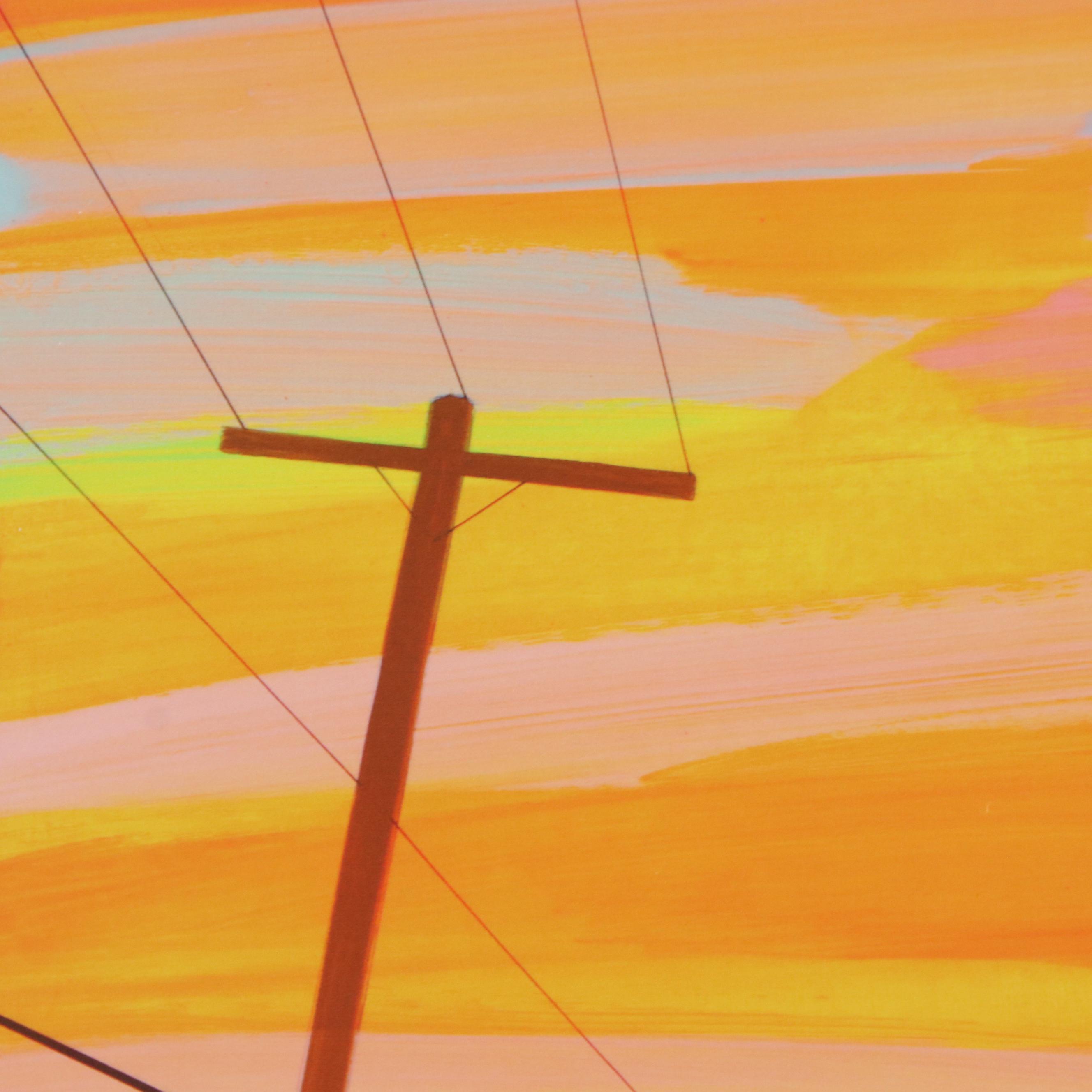 Grant Haffner Modernist Street Scene Giclée "Sunset on Montauk Highway"