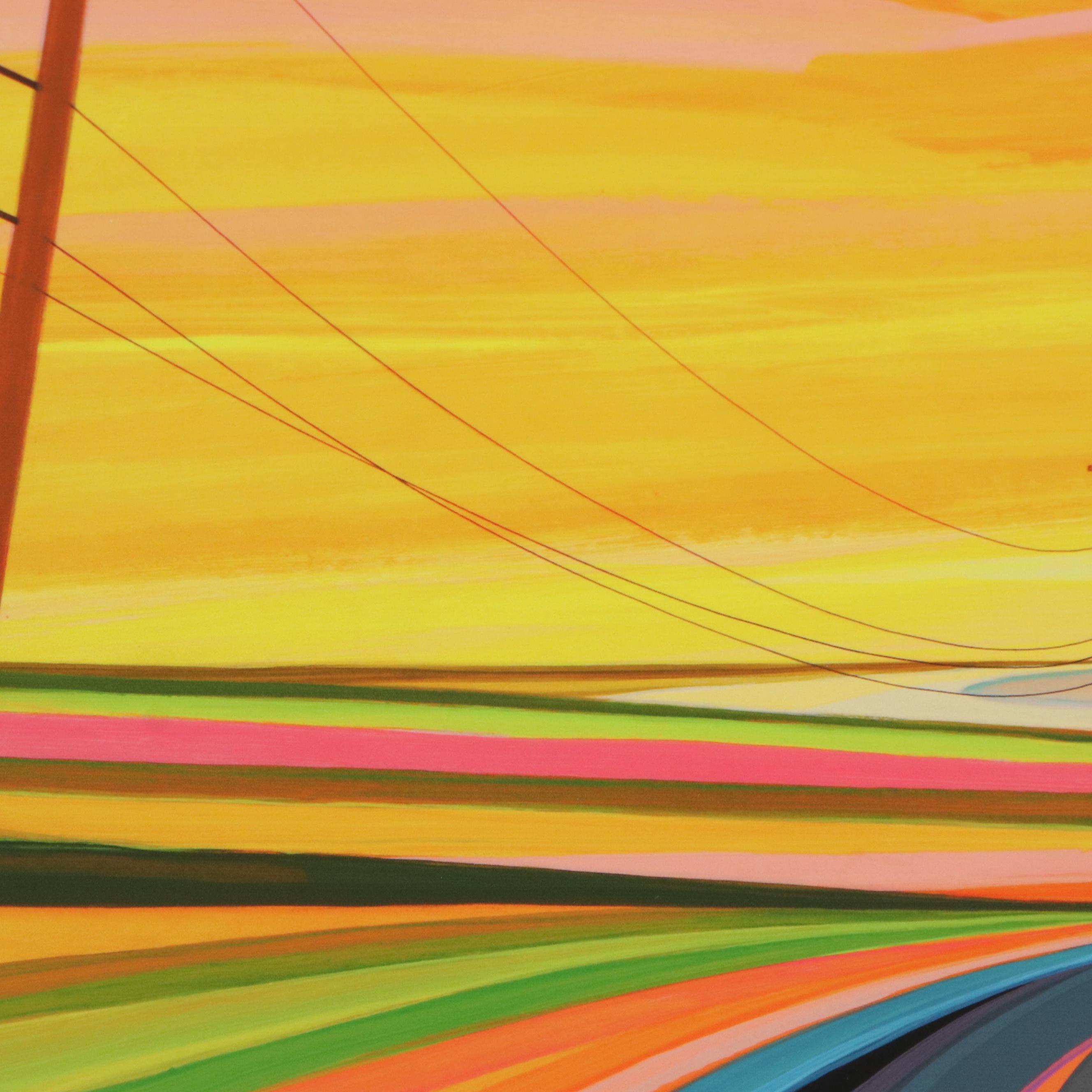Grant Haffner Modernist Street Scene Giclée "Sunset on Montauk Highway"