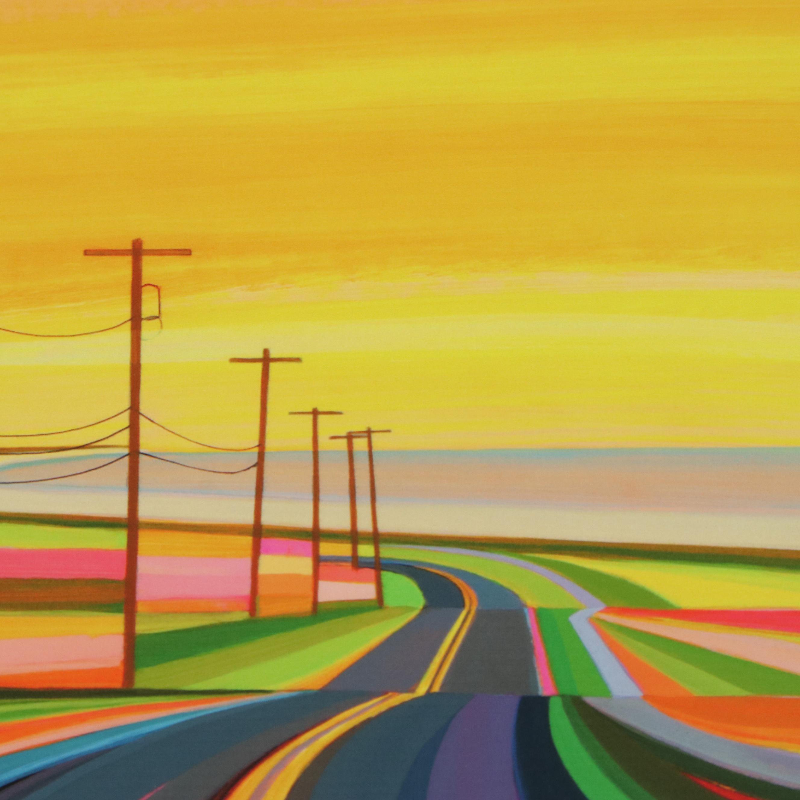 Grant Haffner Modernist Street Scene Giclée "Sunset on Montauk Highway"