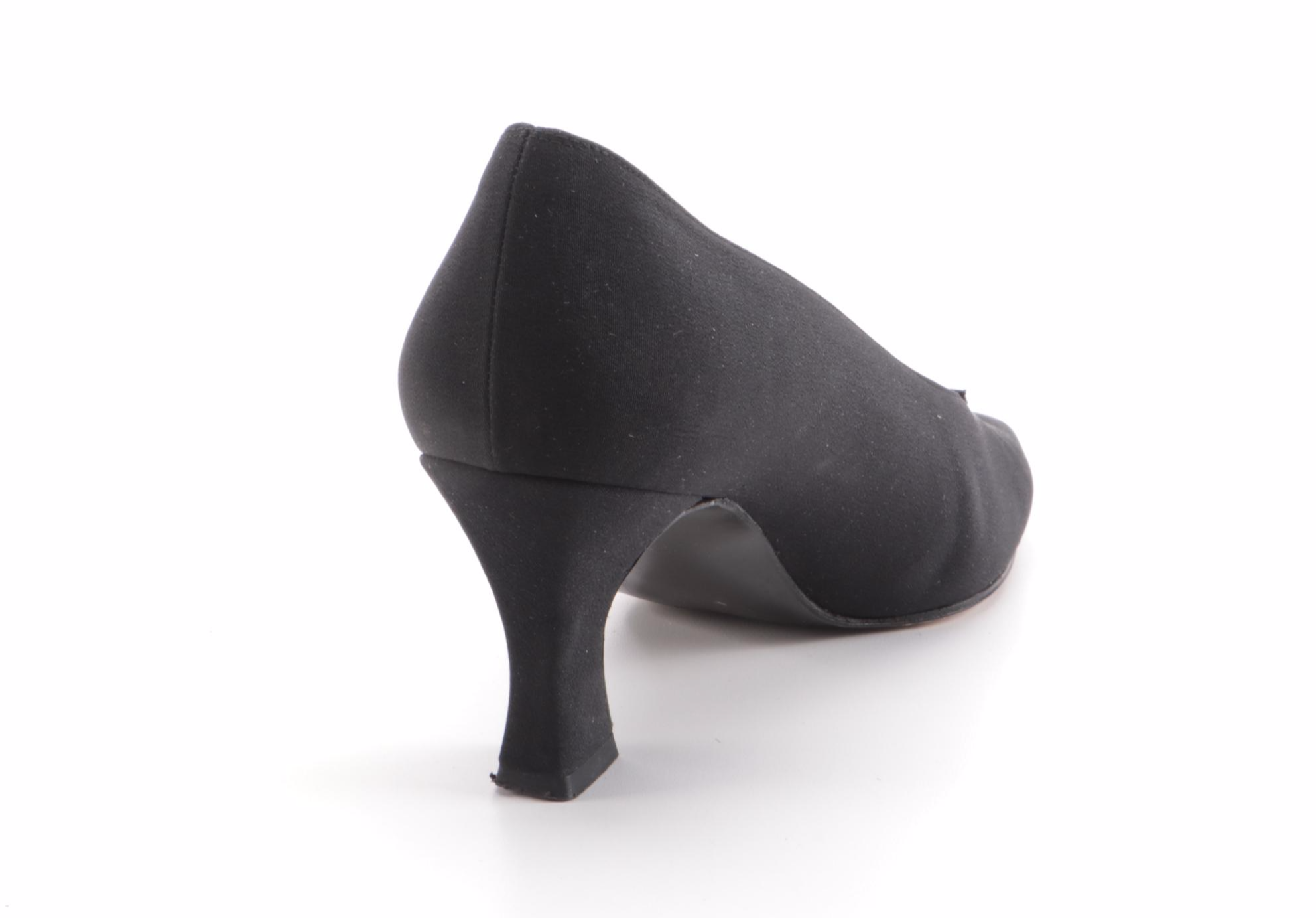 Stuart Weitzman Embellished Black Textile Pumps