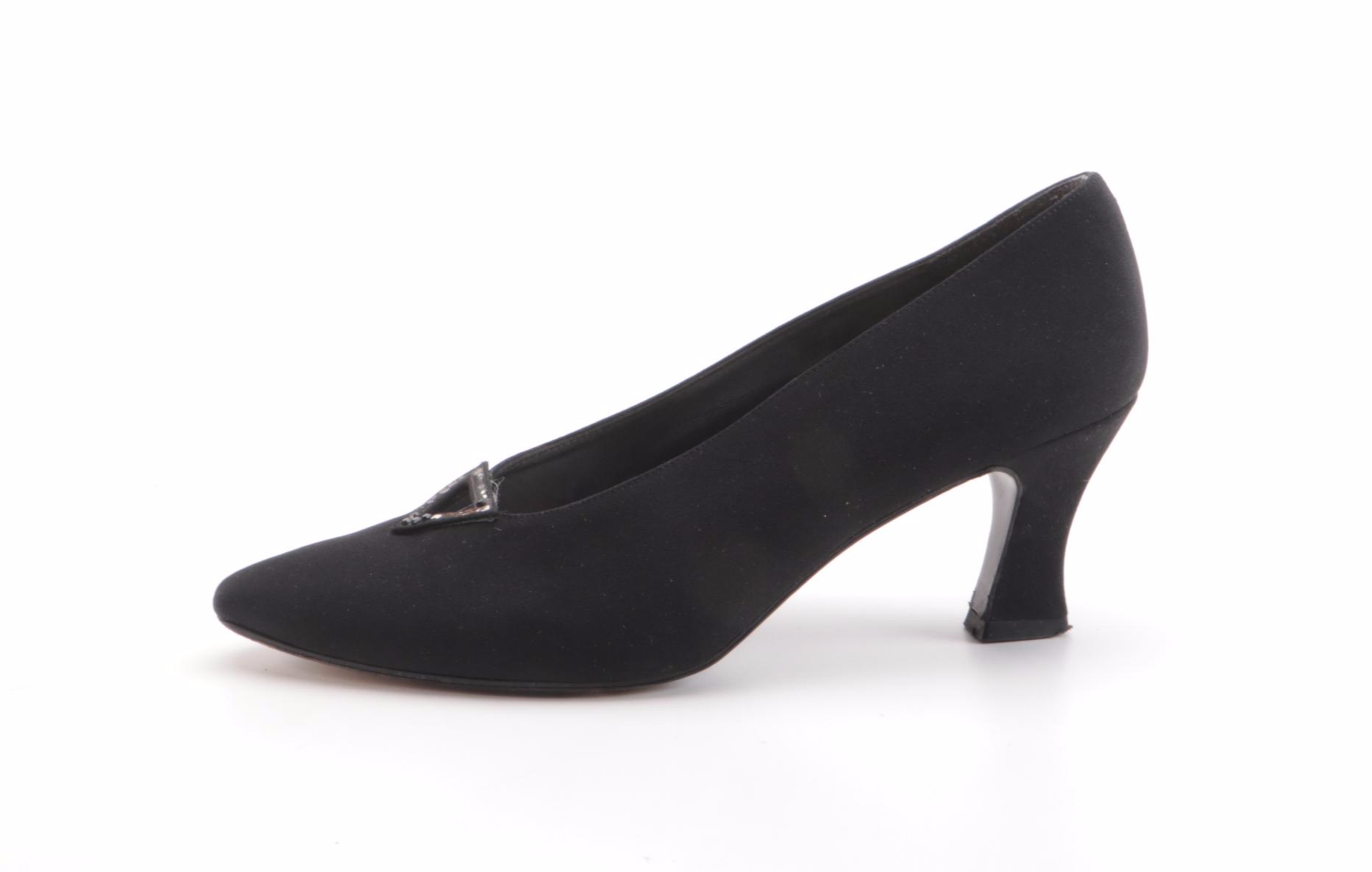 Stuart Weitzman Embellished Black Textile Pumps