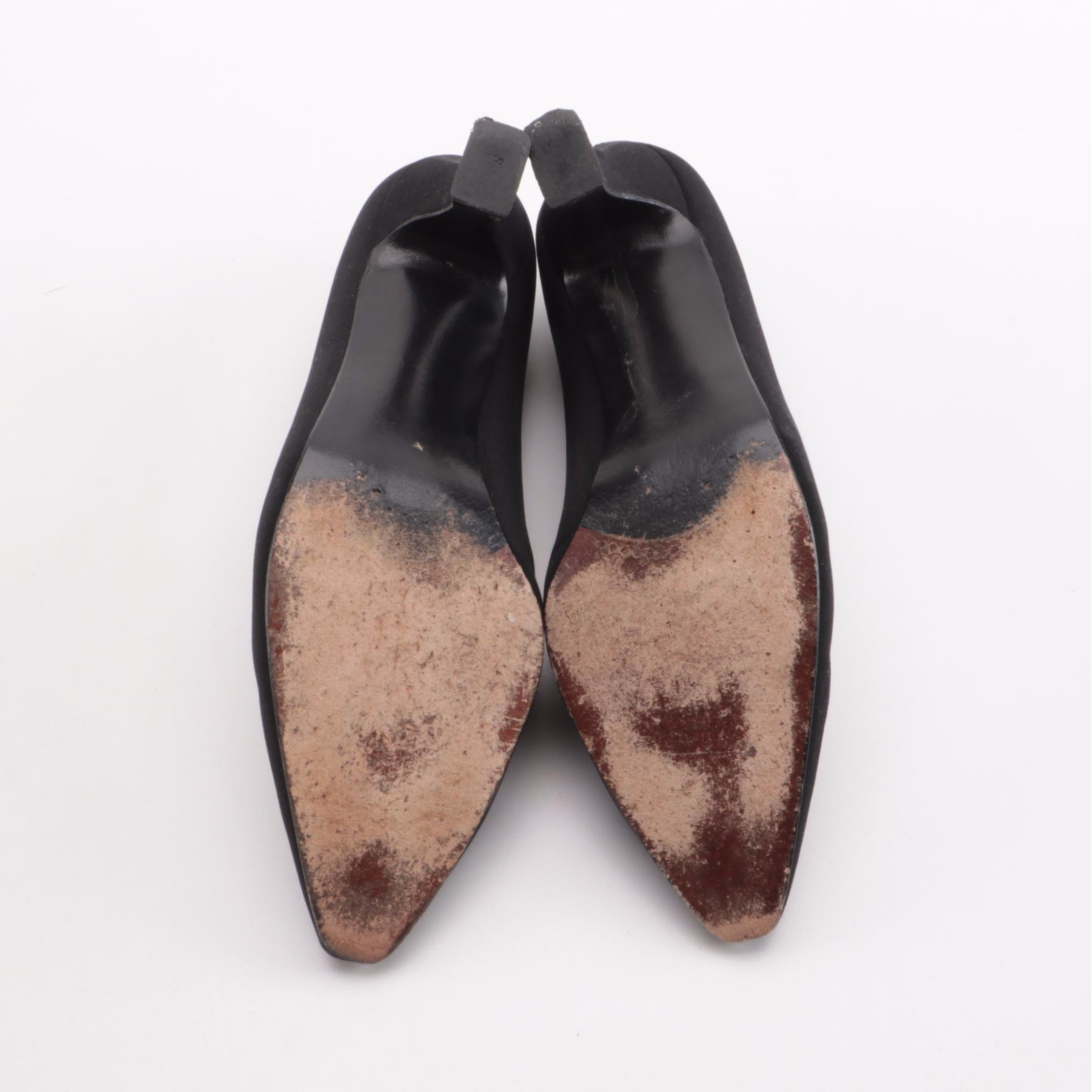 Stuart Weitzman Embellished Black Textile Pumps