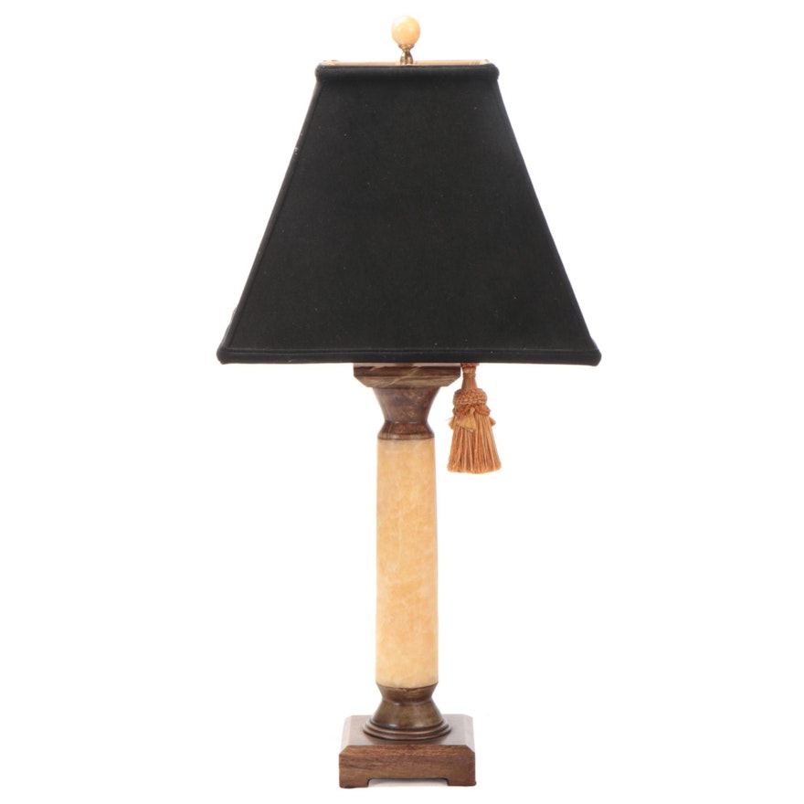 Neoclassical Style Stone and Metal Table Lamp