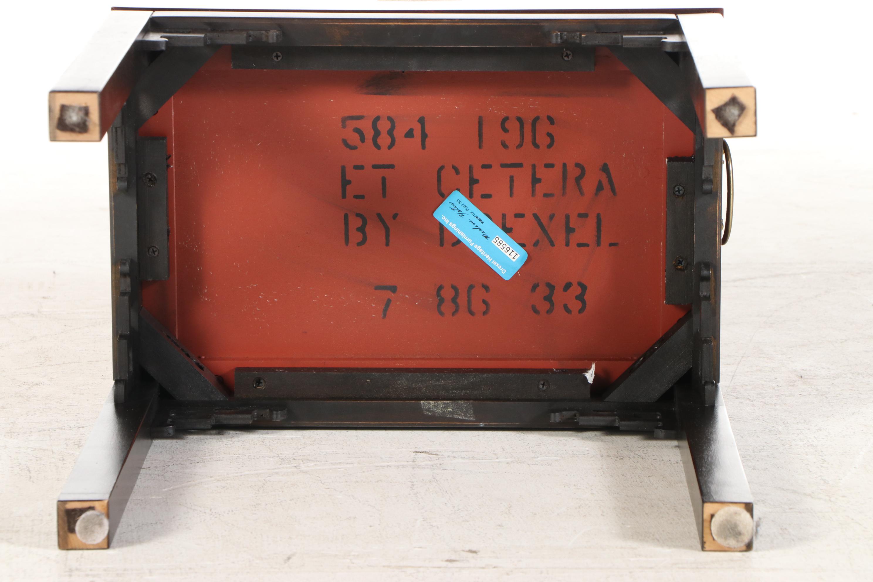 Drexel Heritage "Et Cetera" Painted and Parcel-Gilt Chinoiserie Chest-on-Stand