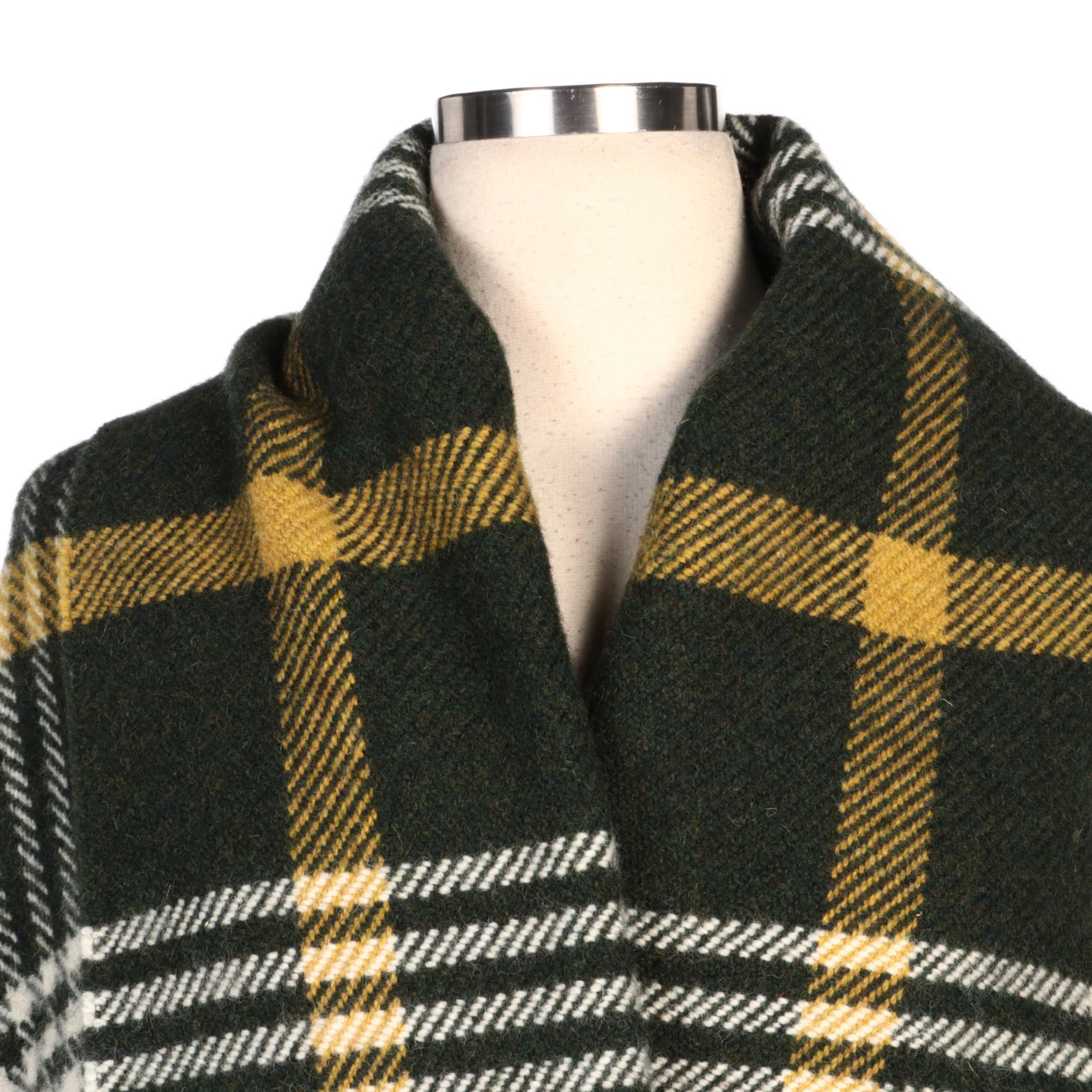 Michael Collins House of Ireland Wool Plaid Fringed Travel Shawl
