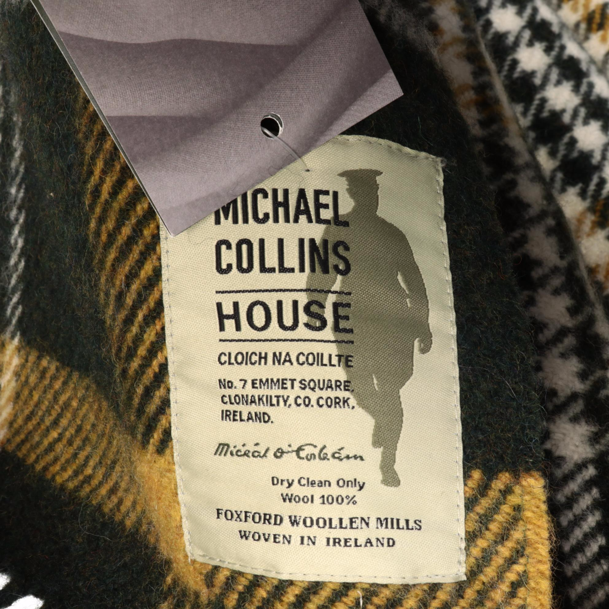 Michael Collins House of Ireland Wool Plaid Fringed Travel Shawl