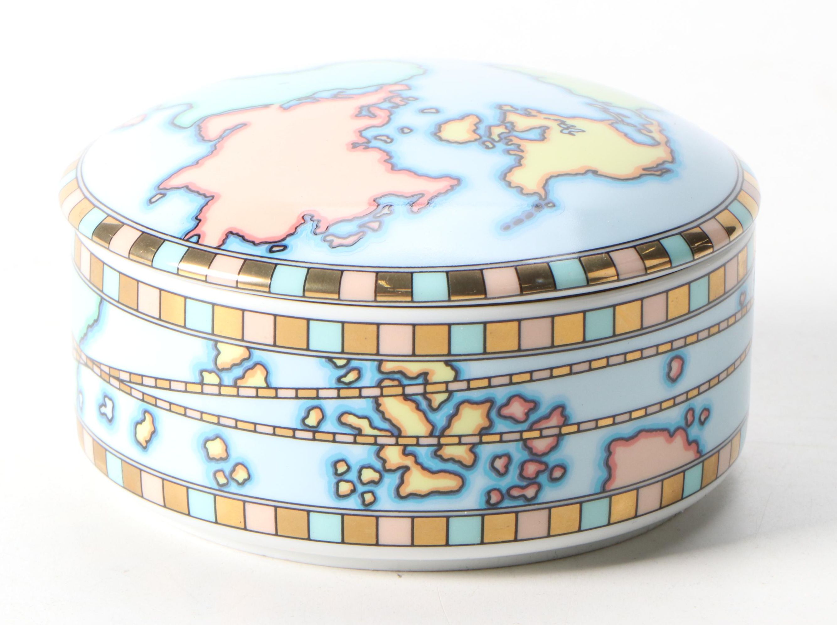 Tiffany & Co. Porcelain World Map Trinket Box
