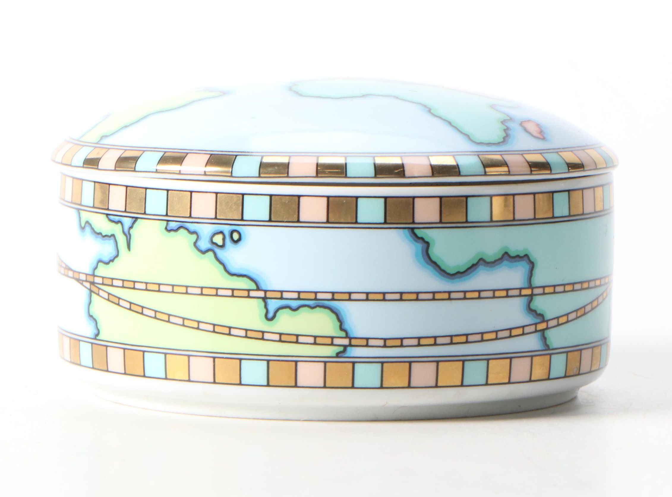 Tiffany & Co. Porcelain World Map Trinket Box