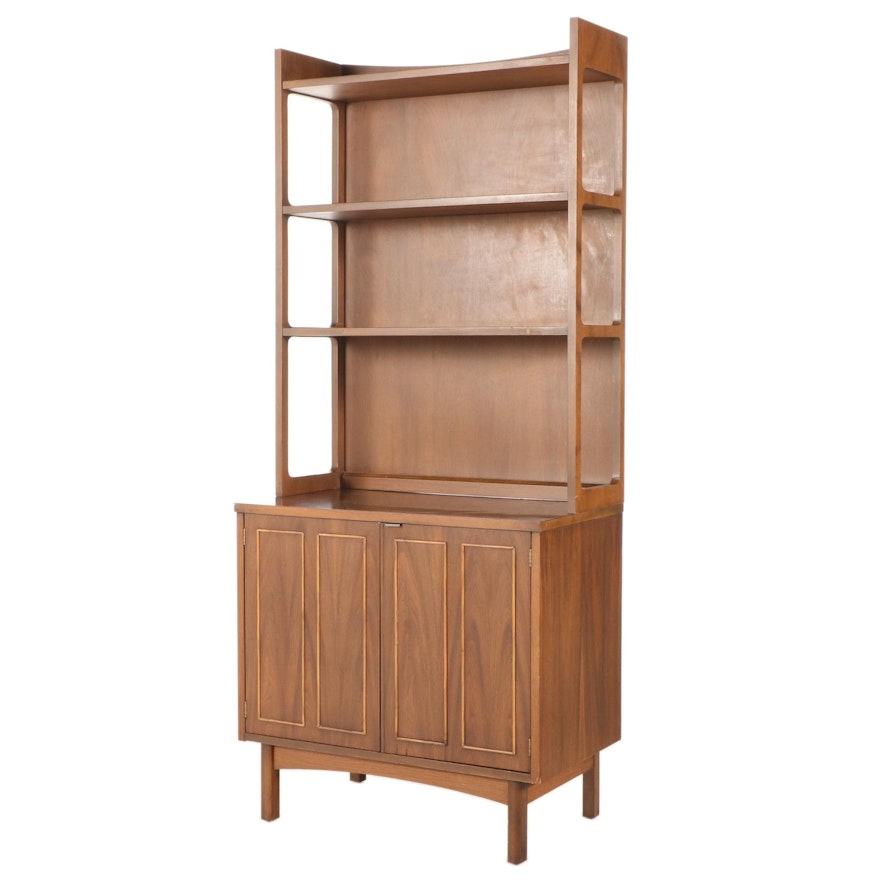 Mid Century Modern Walnut and Laminate Bookcase