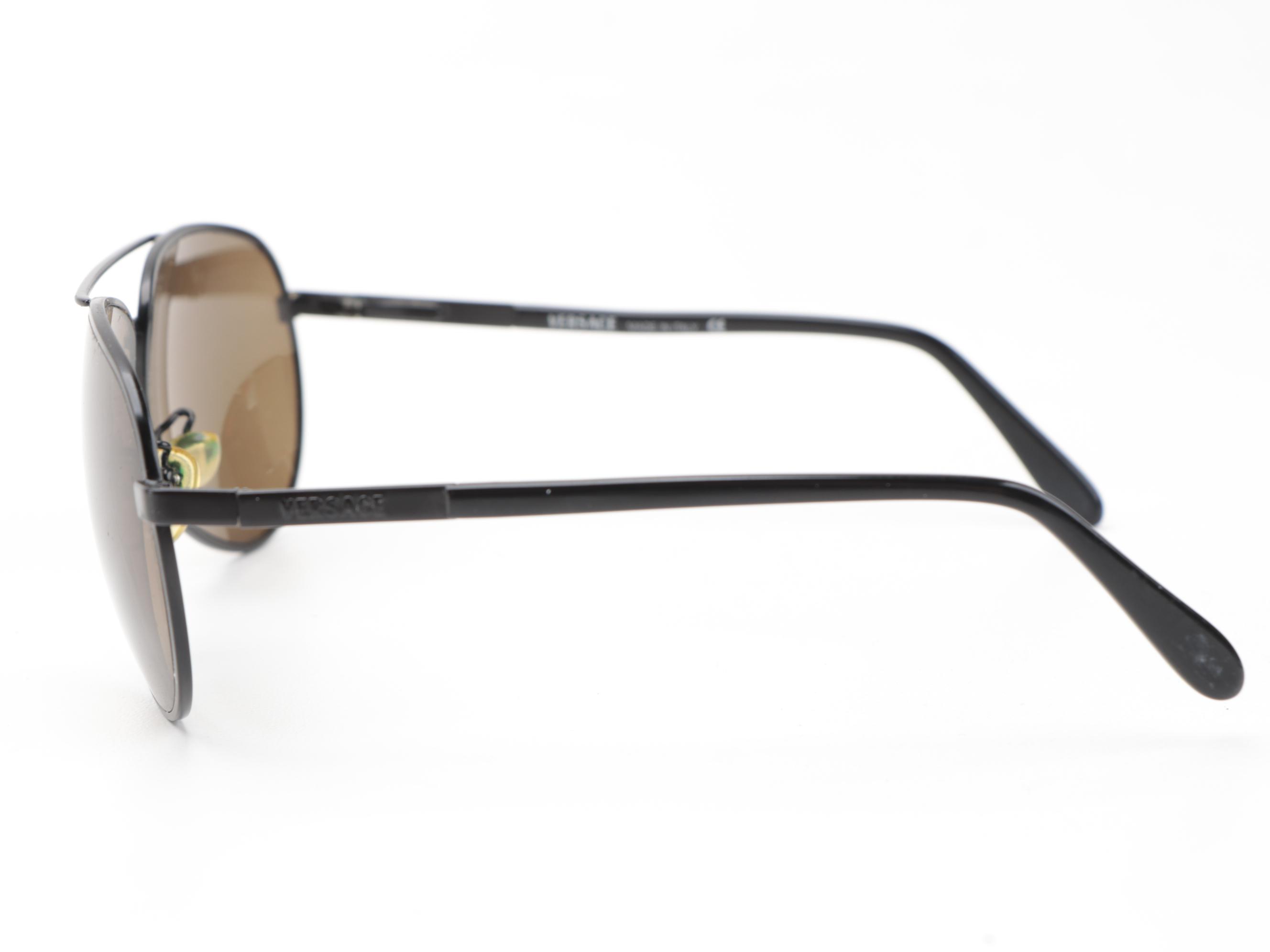 Versace Polarized Aviator Sunglasses with Brown Lenses