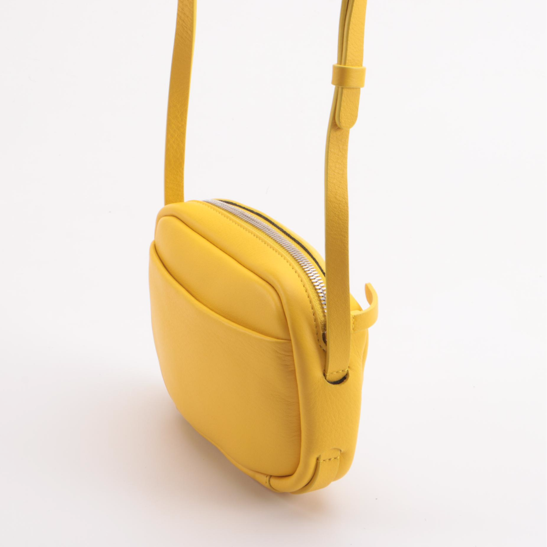 Balenciaga Everyday Kitten Printed Yellow Calfskin Leather Camera Bag