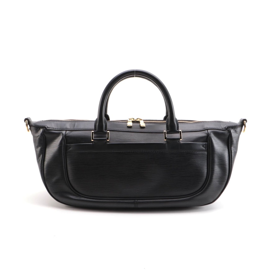 Louis Vuitton Dhanura MM Two-Way Bag in Black Epi and Smooth Leather