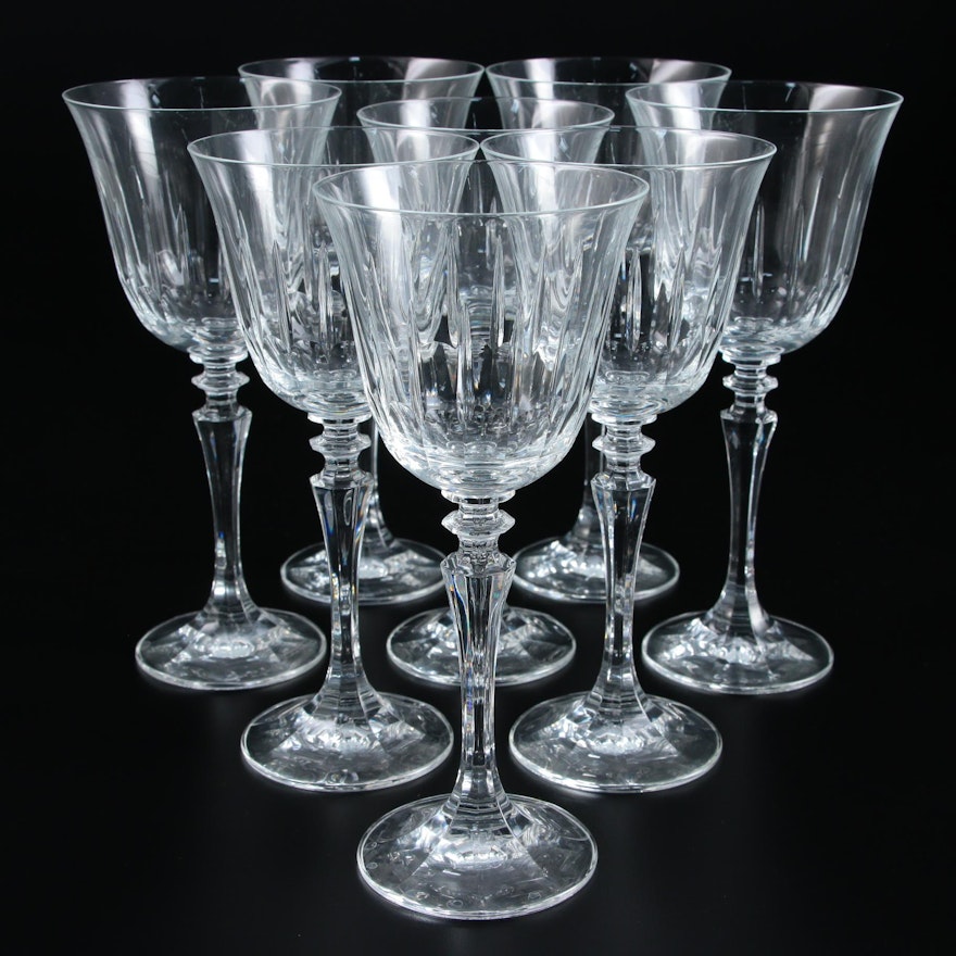 Cut Crystal Wine Glasses, Late 20th Century