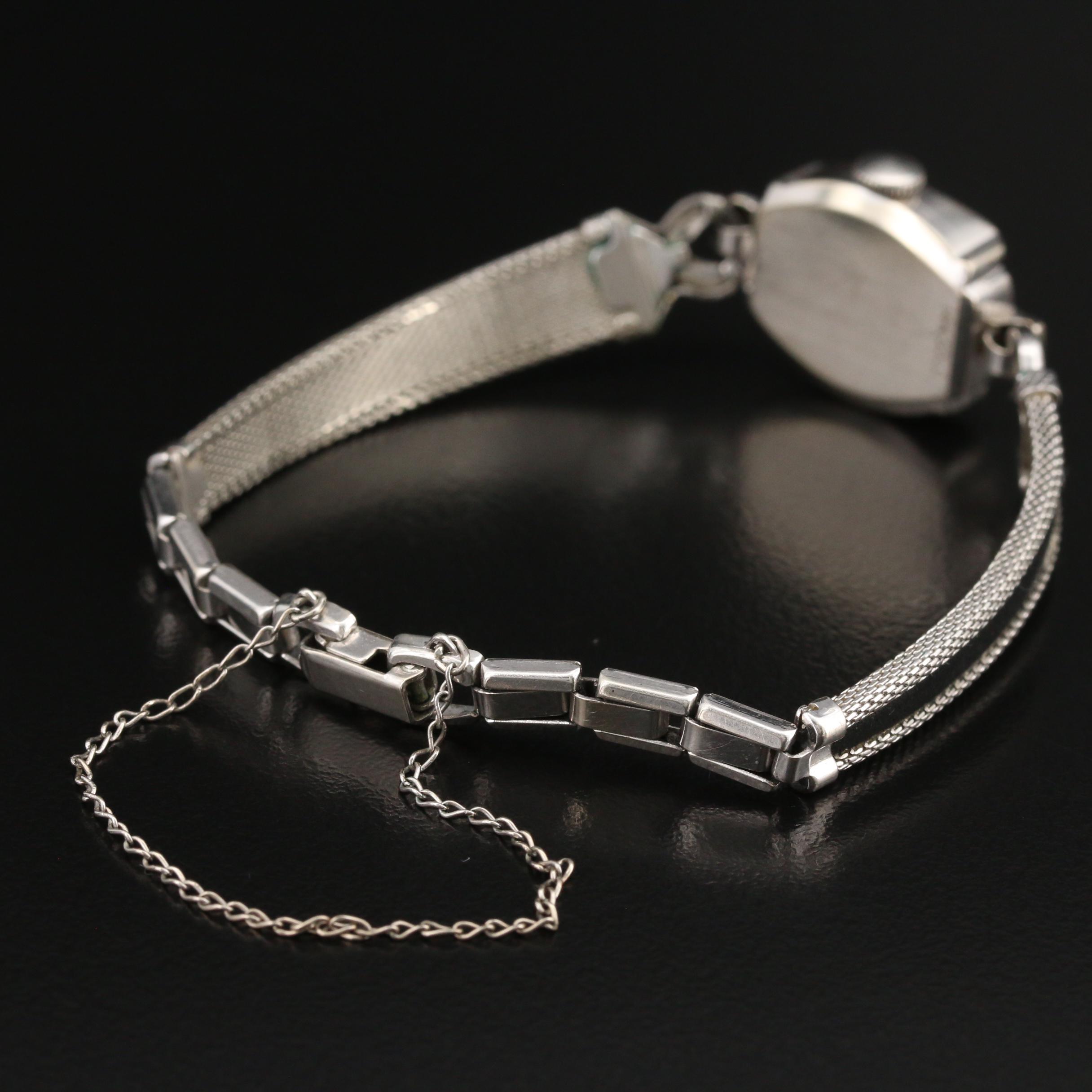 1953 Longines 14K White Gold Stem Wind Watch