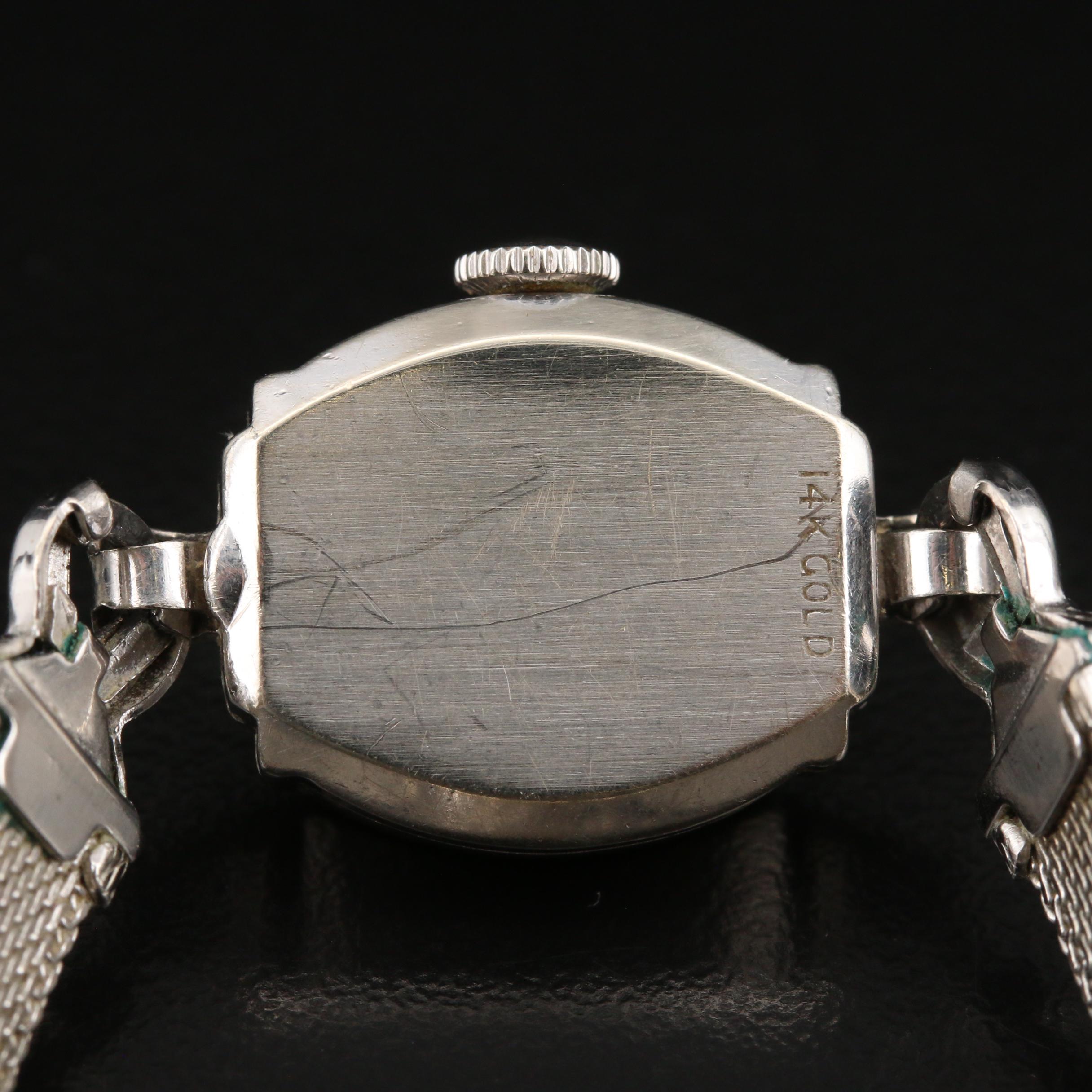 1953 Longines 14K White Gold Stem Wind Watch