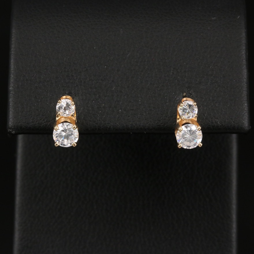 14K Cubic Zirconia Stud Earrings