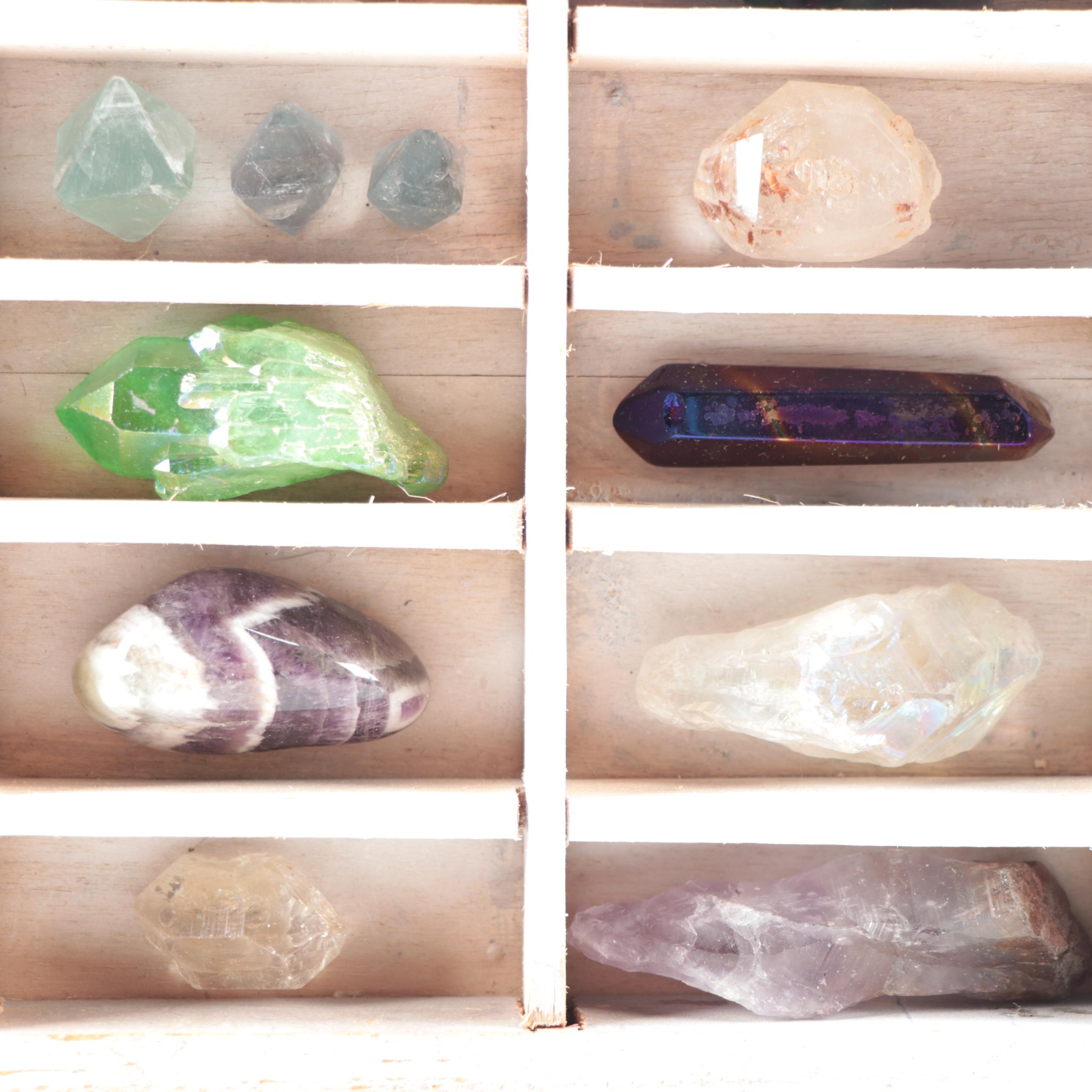 "House Blessing Grid" Assembled Display of Raw and Polished Gemstones