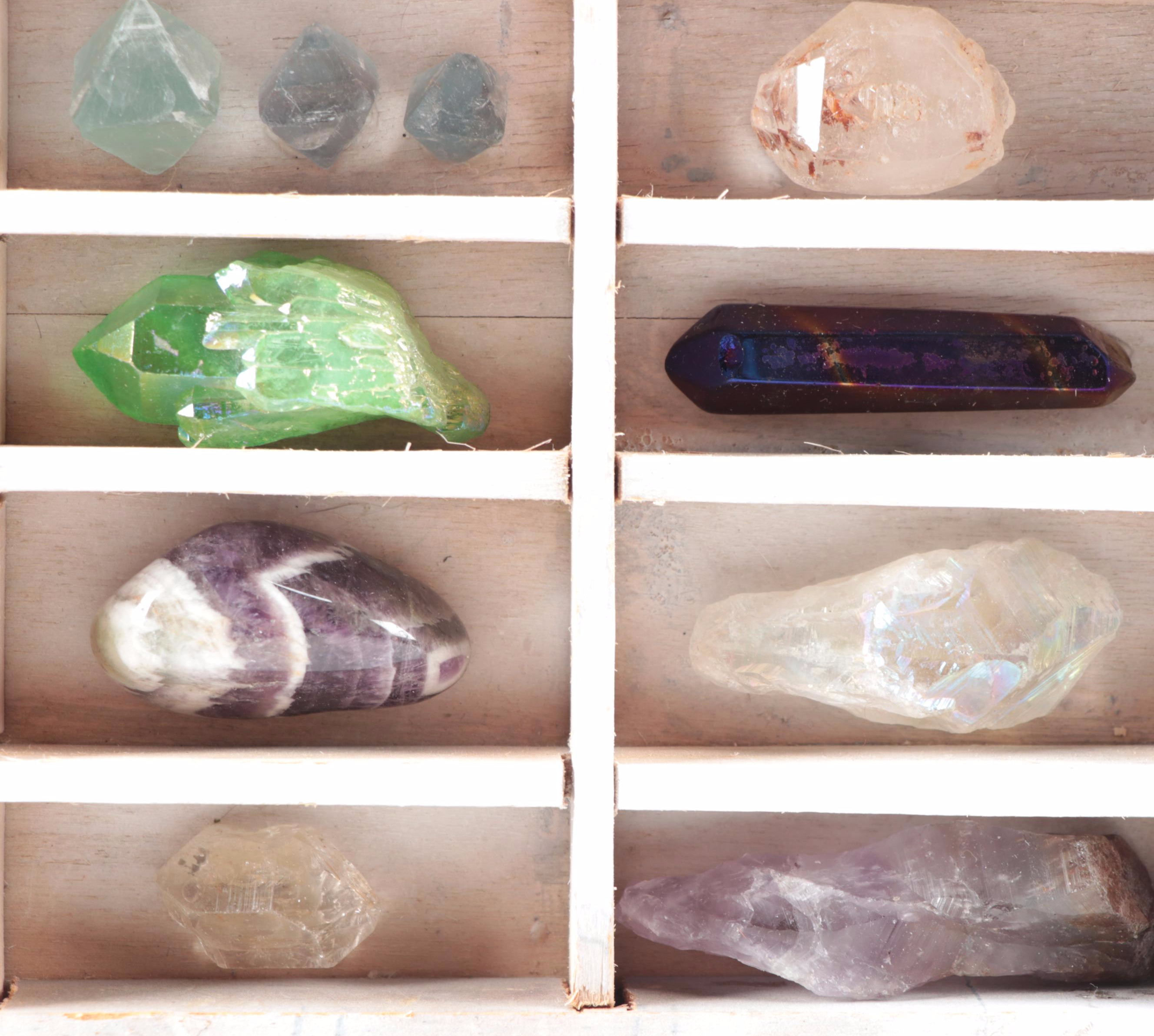 "House Blessing Grid" Assembled Display of Raw and Polished Gemstones