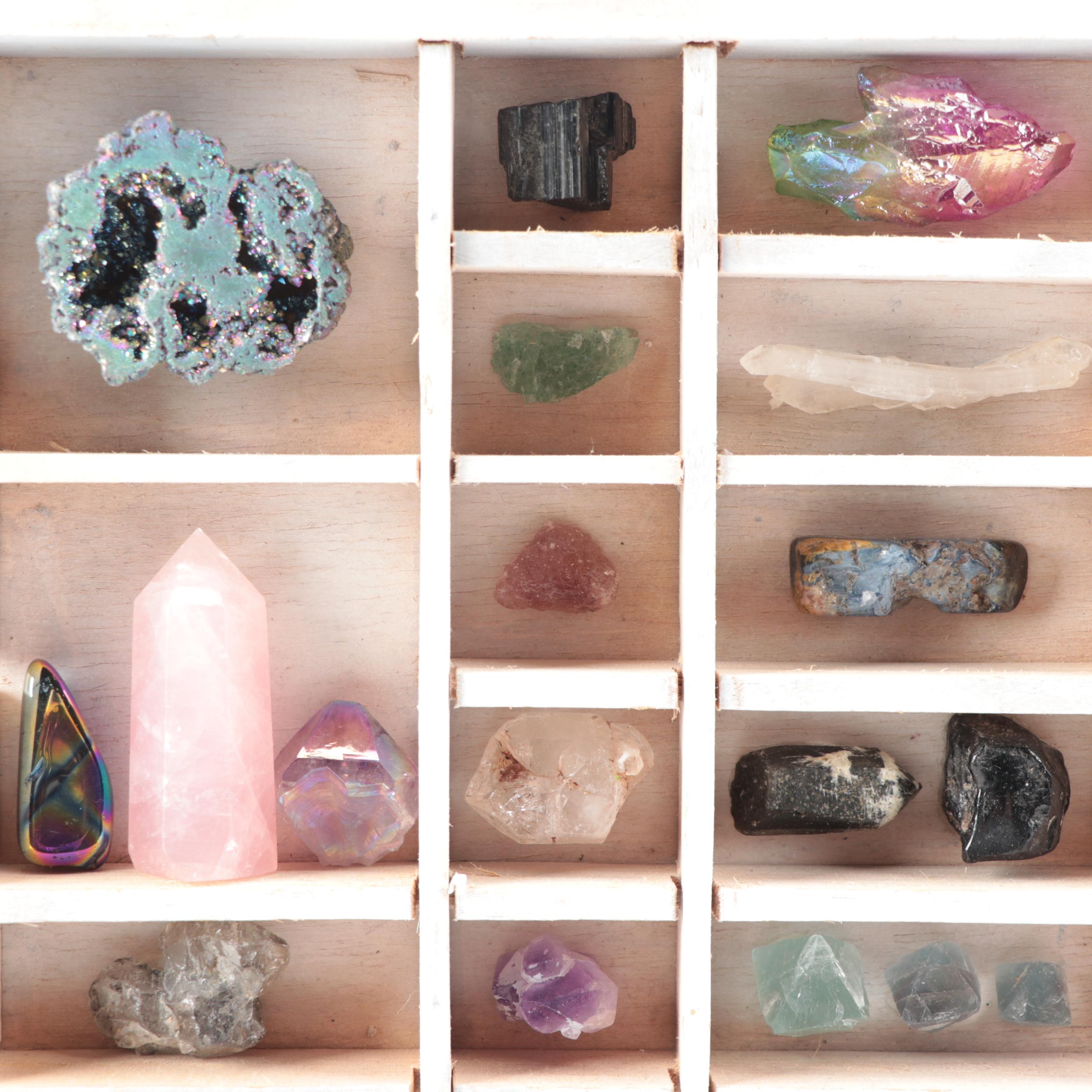 "House Blessing Grid" Assembled Display of Raw and Polished Gemstones