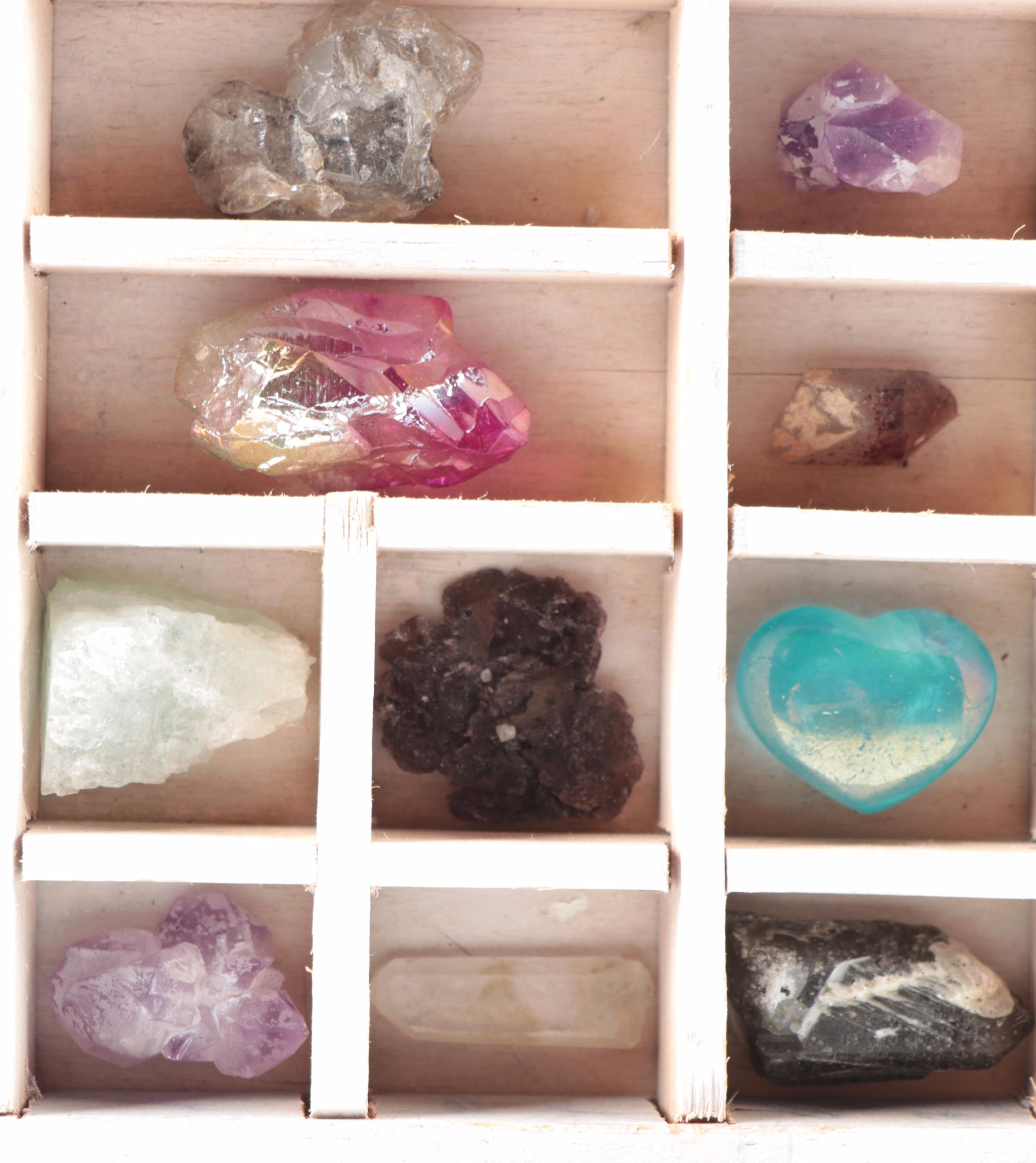 "House Blessing Grid" Assembled Display of Raw and Polished Gemstones