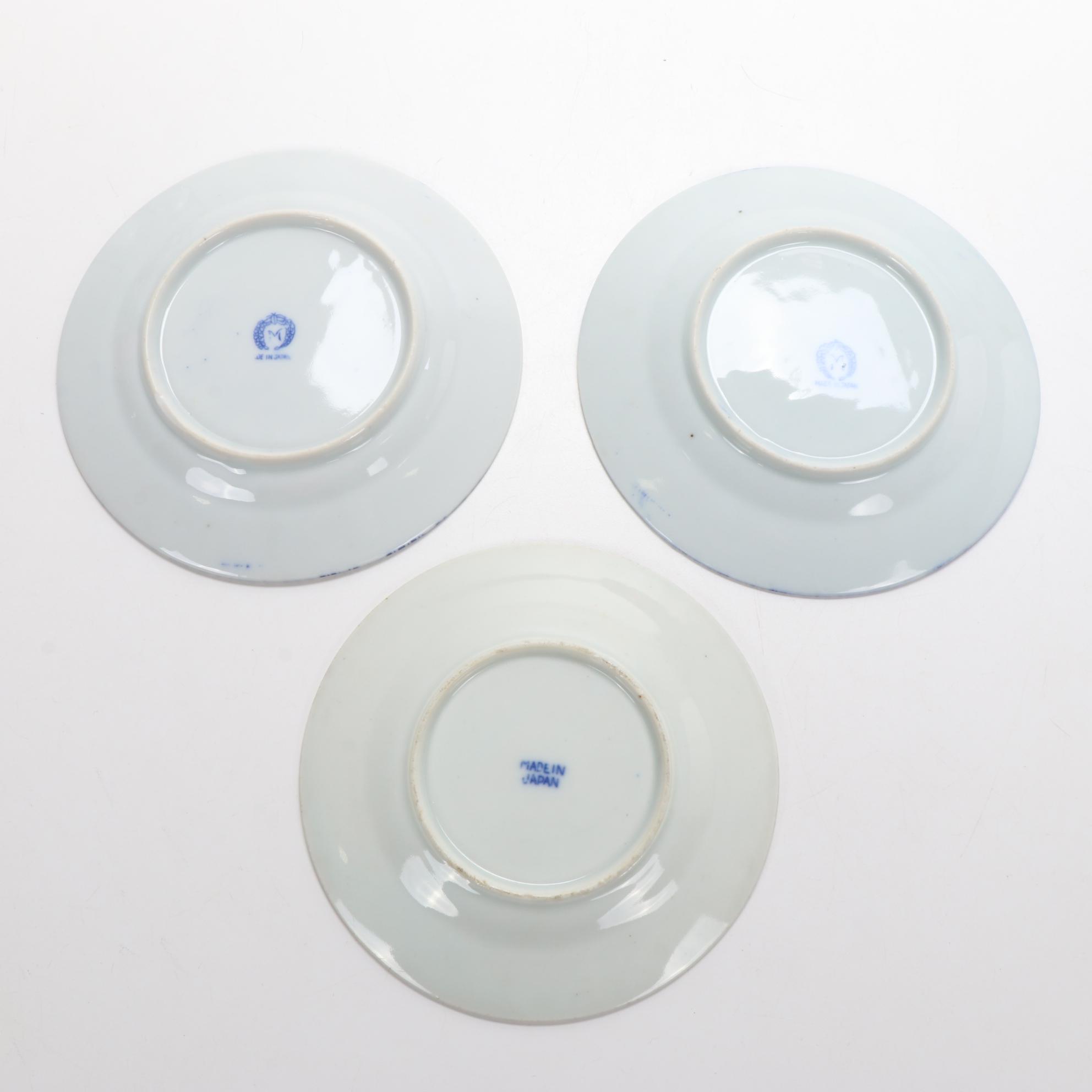 Minton and Noritake Porcelain Plates with Other Japanese Blue & White Tableware