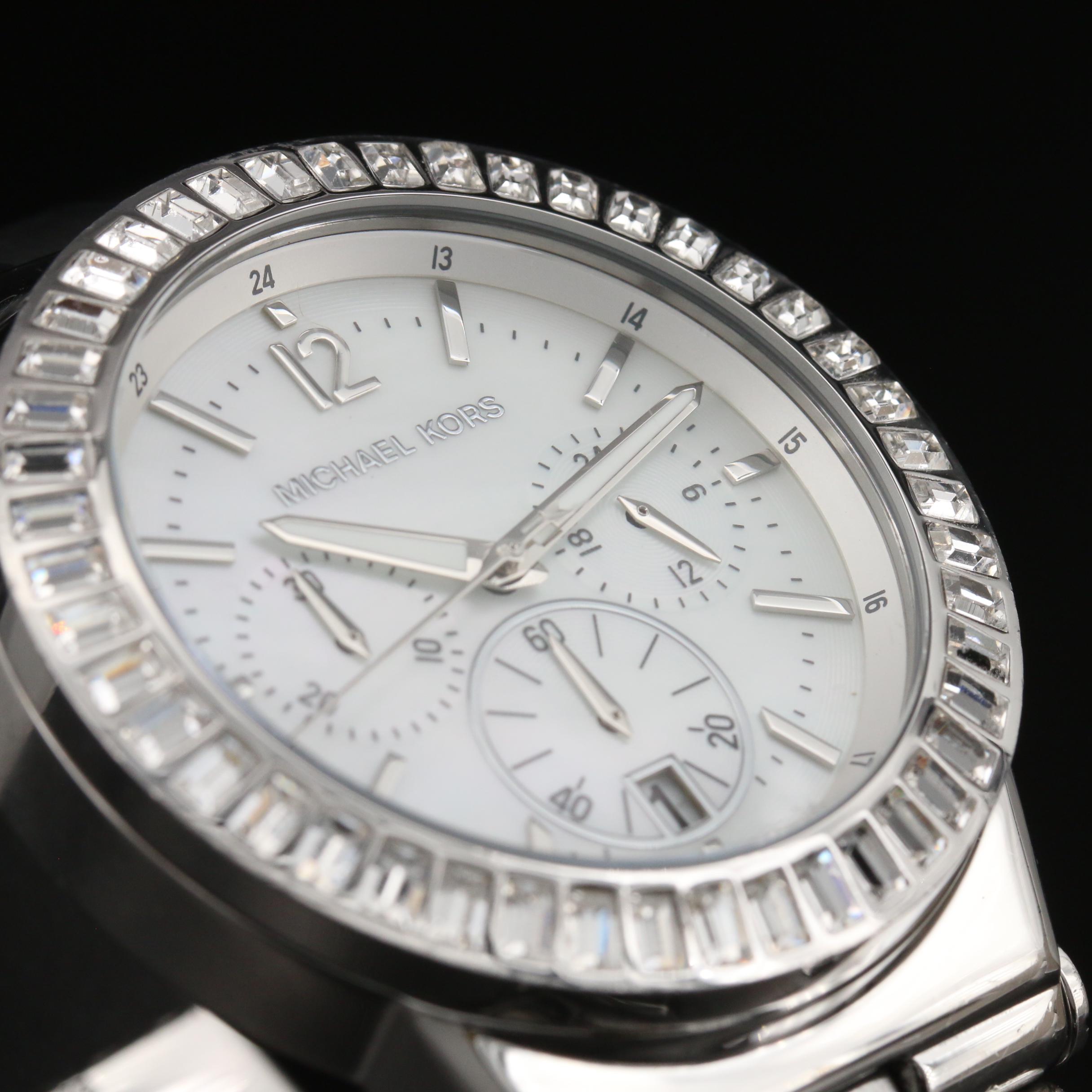 Michael Kors "Dylan Glitz" Stainless Steel Chronograph Quartz Watch