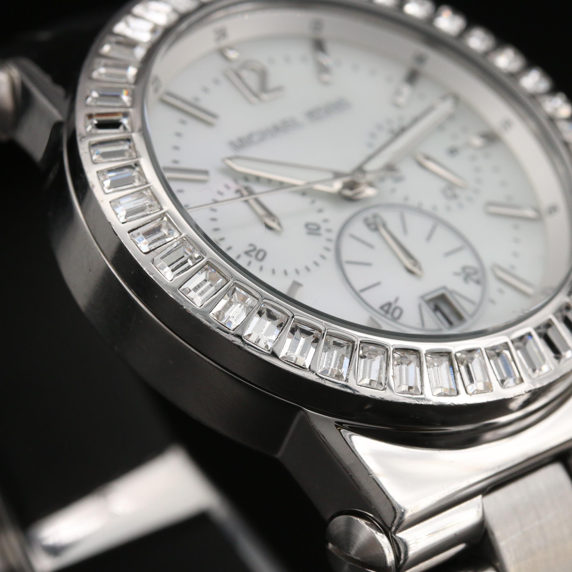 Michael Kors "Dylan Glitz" Stainless Steel Chronograph Quartz Watch