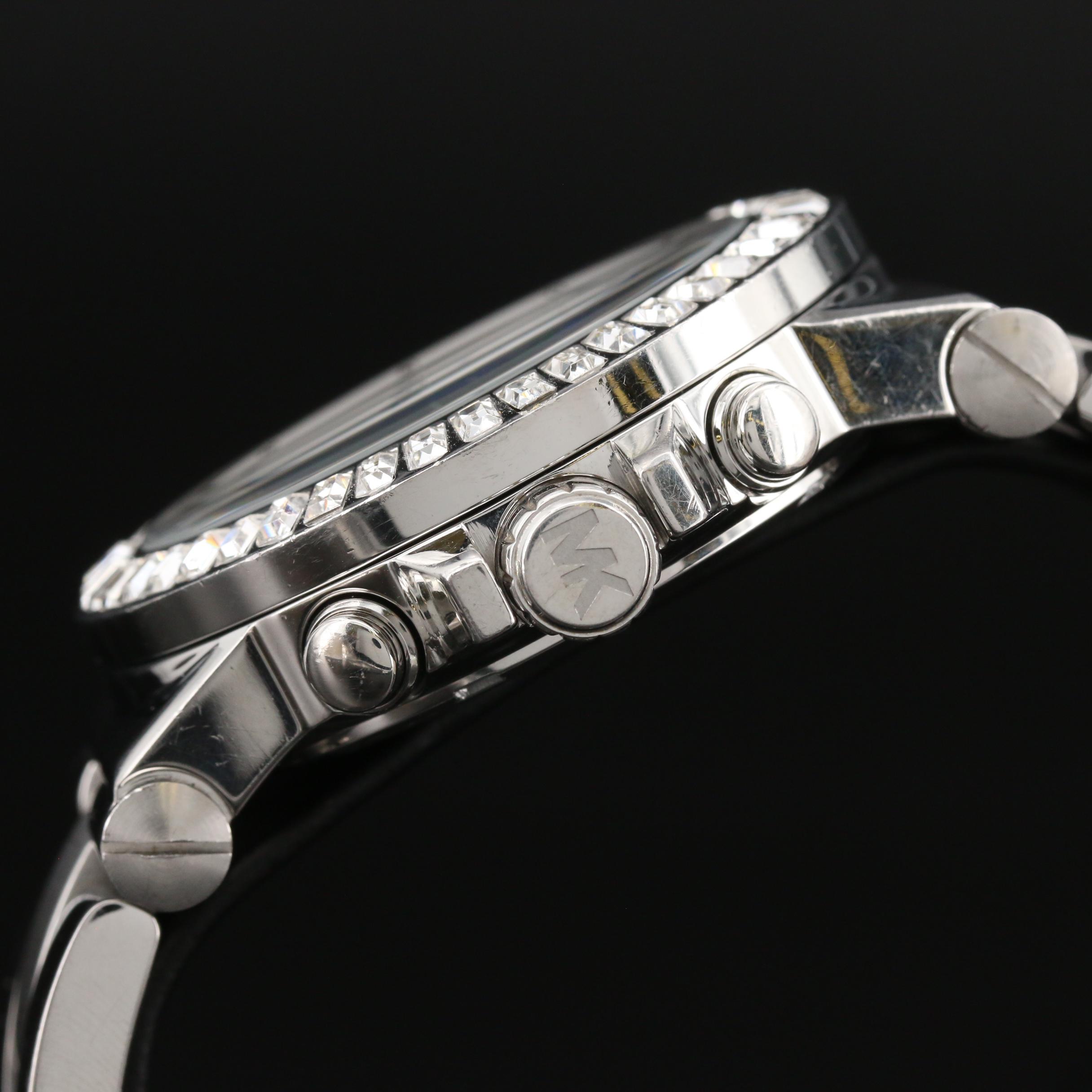 Michael Kors "Dylan Glitz" Stainless Steel Chronograph Quartz Watch